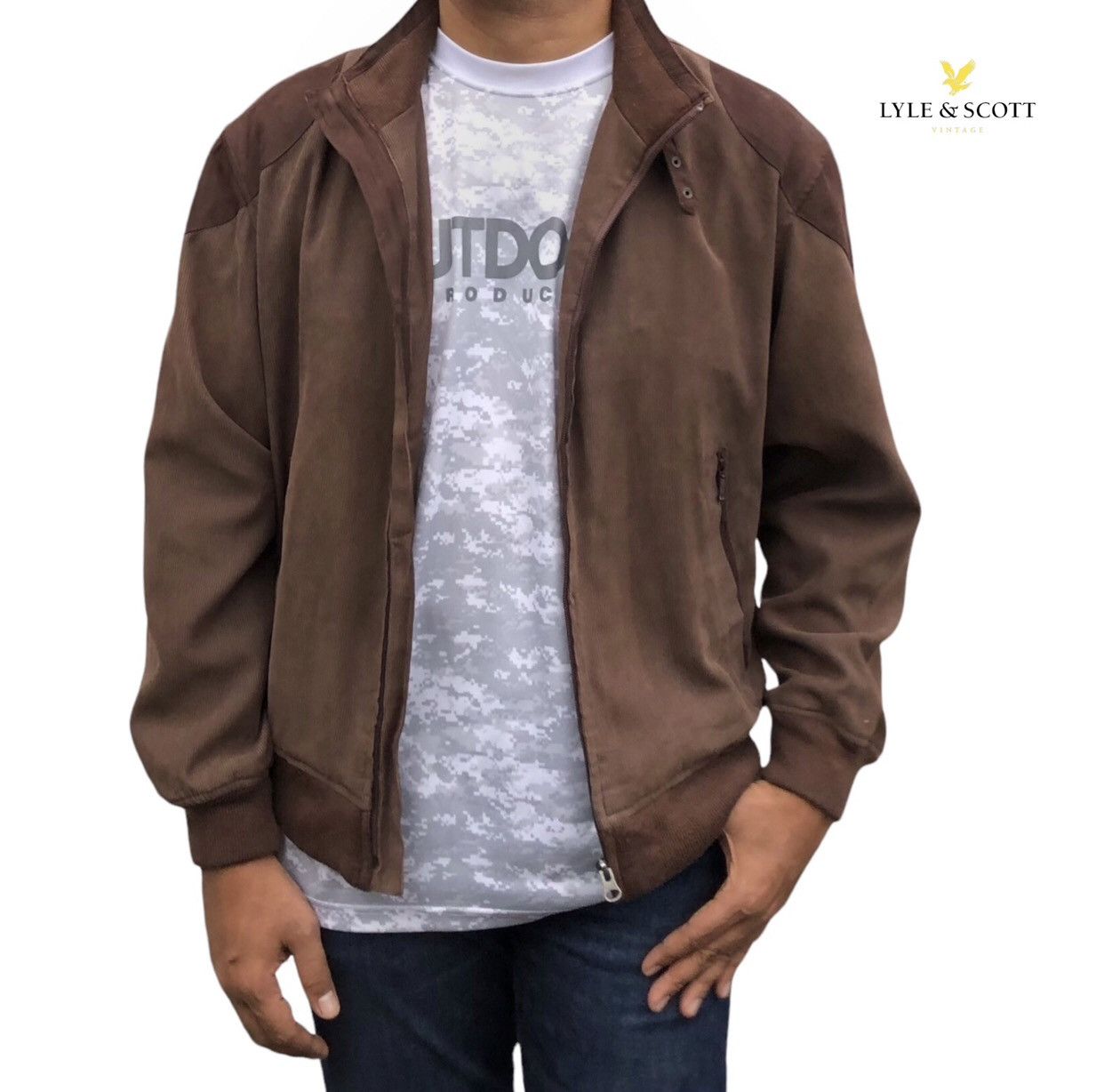 image of Lyle Scott x Vintage Lyle & Scott Velvet Jacket in Brown, Men's (Size Medium)