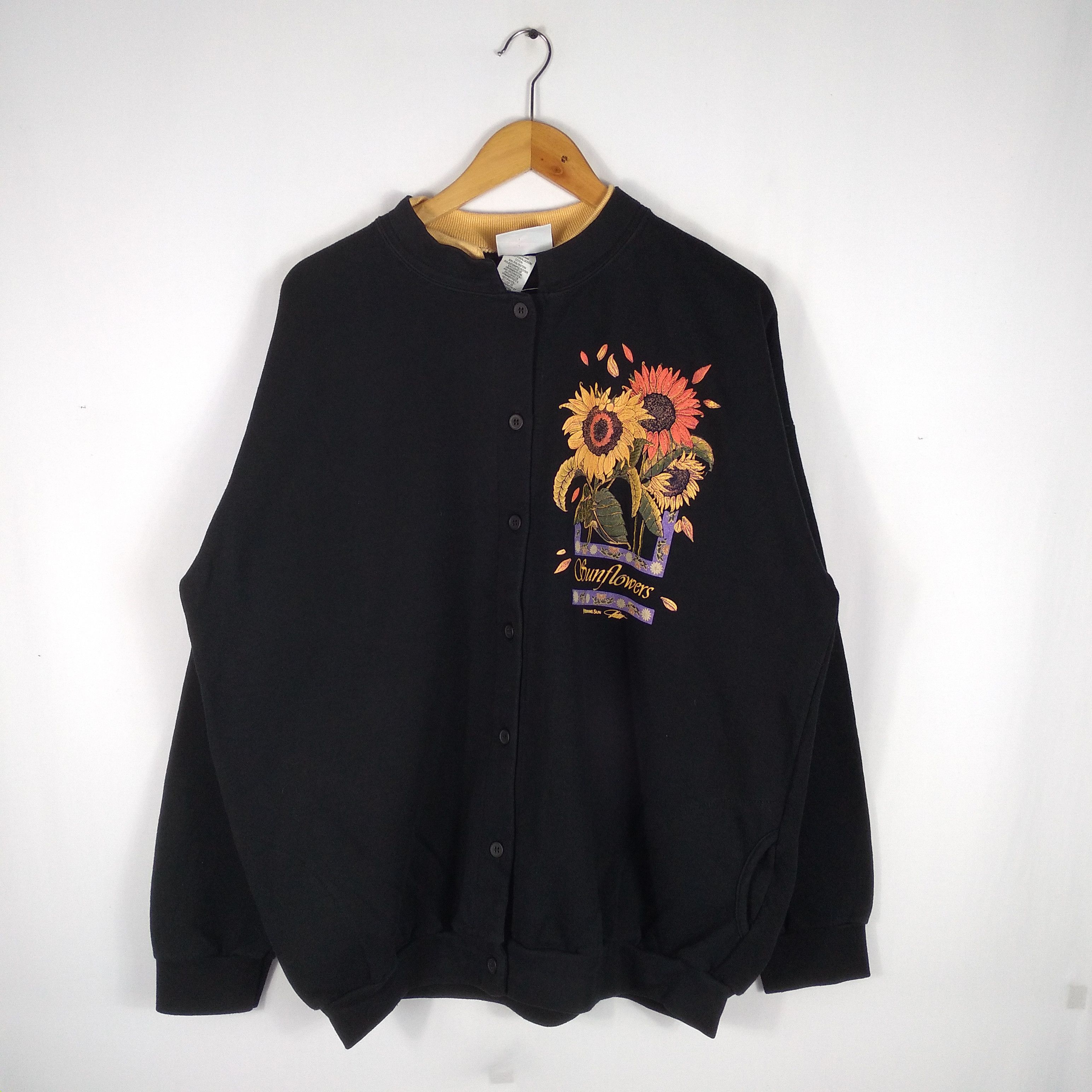 Vintage Morning Sun Embroidery Flower Cardigans Sweatshirt
