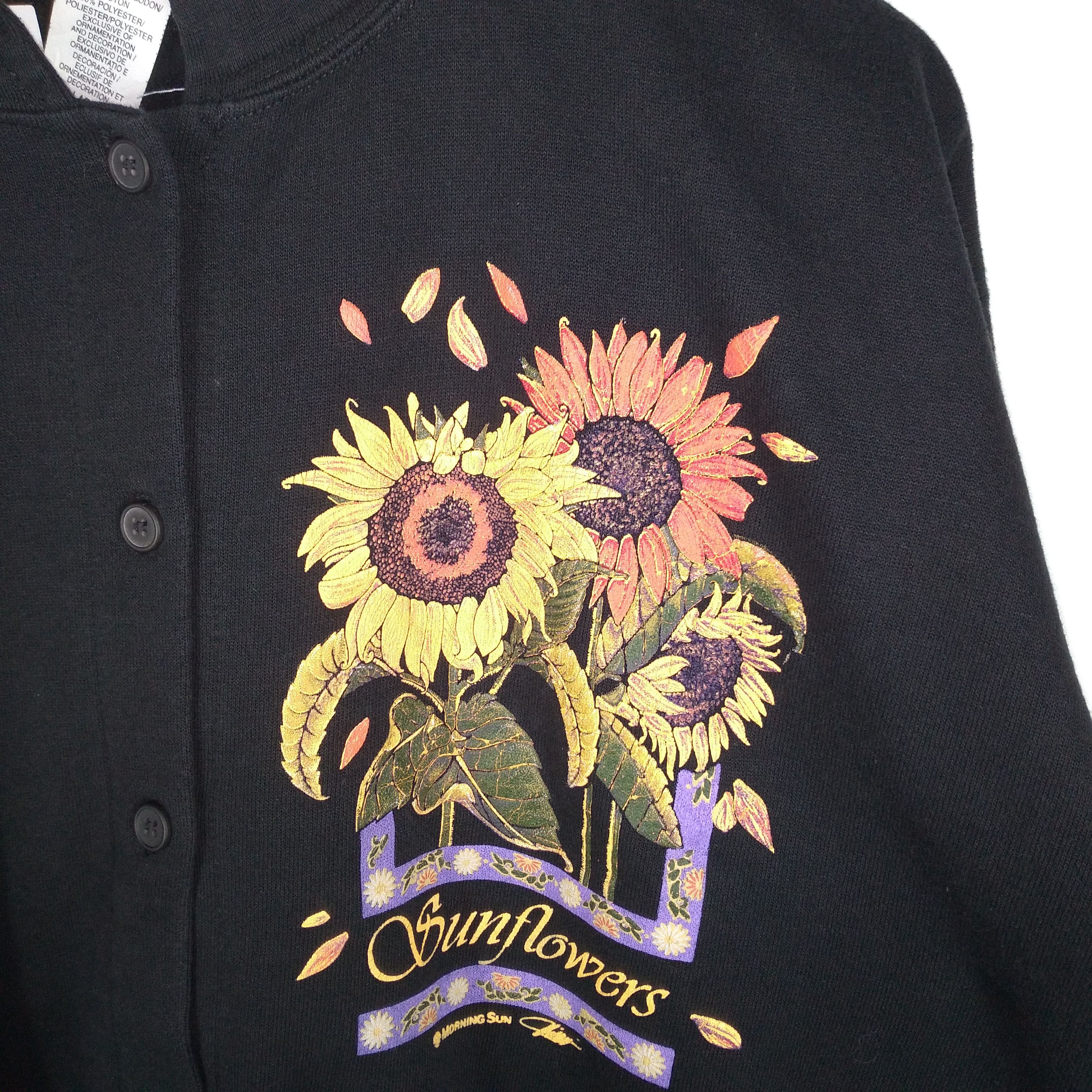 Japanese Brand × Vintage Vintage Morning Sun Embroidery Flower Cardigans Sweatshirt Size US L / EU 52-54 / 3 - 2 Thumbnail