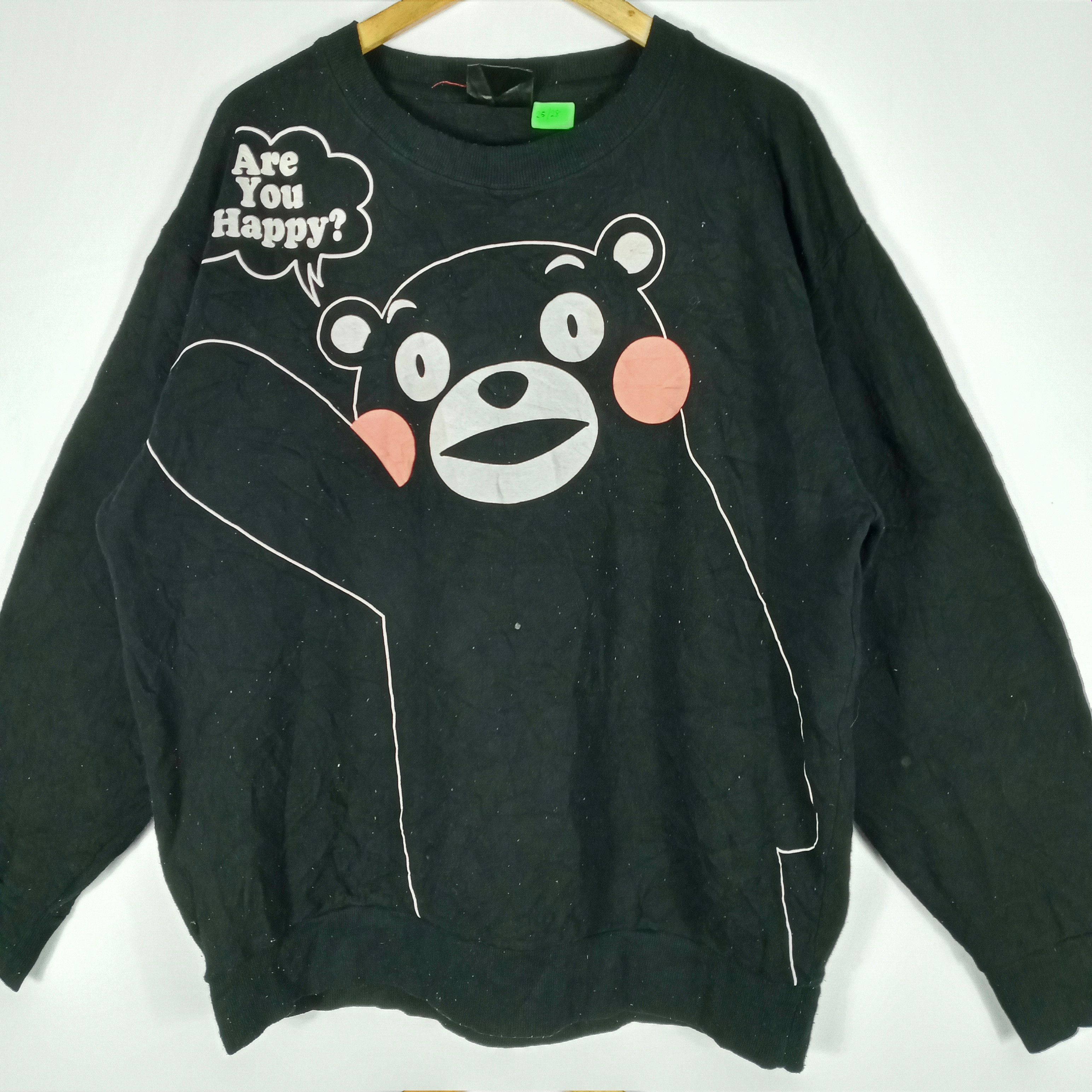 Cartoon Network × Japanese Brand × Vintage Vintage Kumamon Overprint Cartoon Black Sweatshirt Size US L / EU 52-54 / 3 - 2 Thumbnail