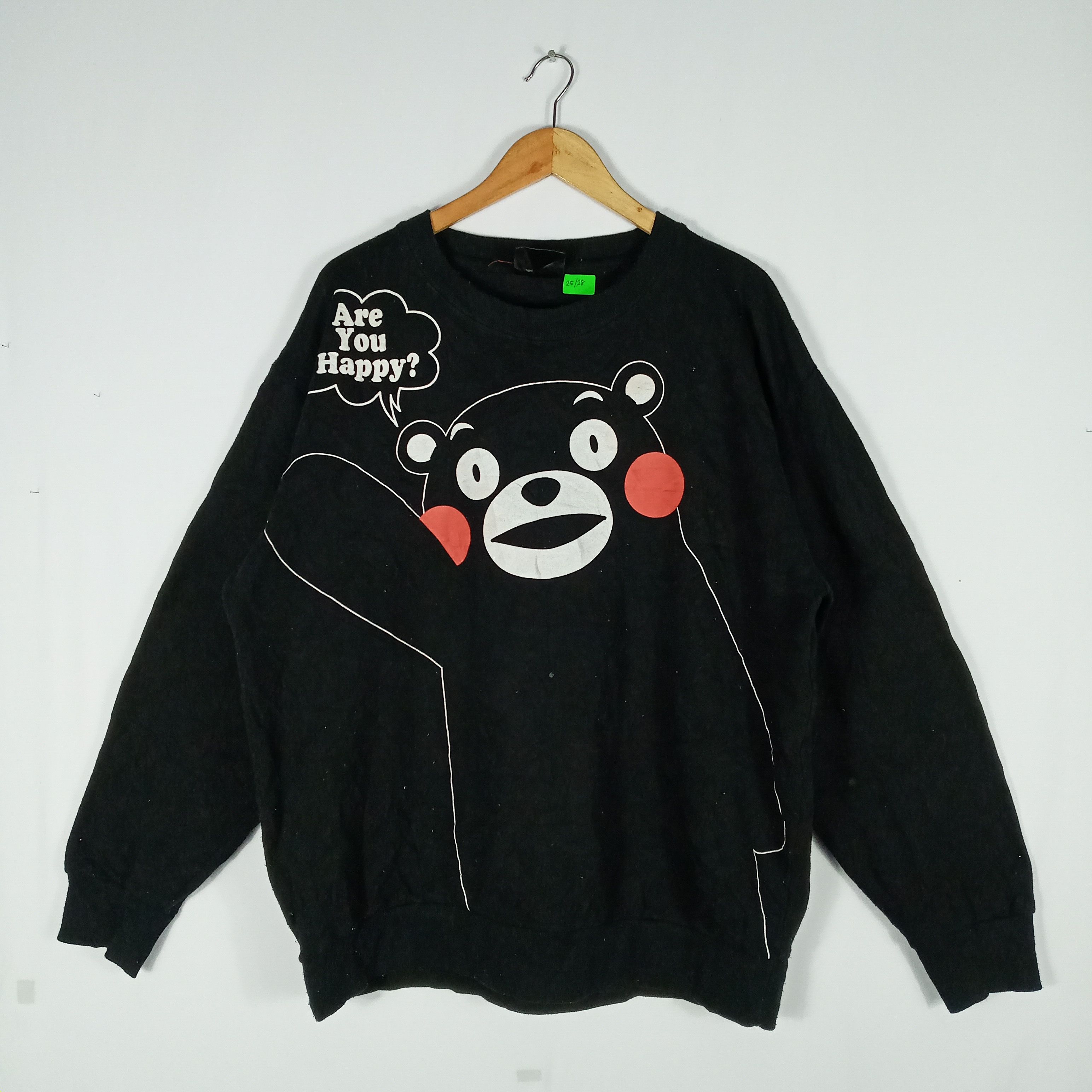 Cartoon Network × Japanese Brand × Vintage Vintage Kumamon Overprint Cartoon Black Sweatshirt Size US L / EU 52-54 / 3 - 1 Thumbnail