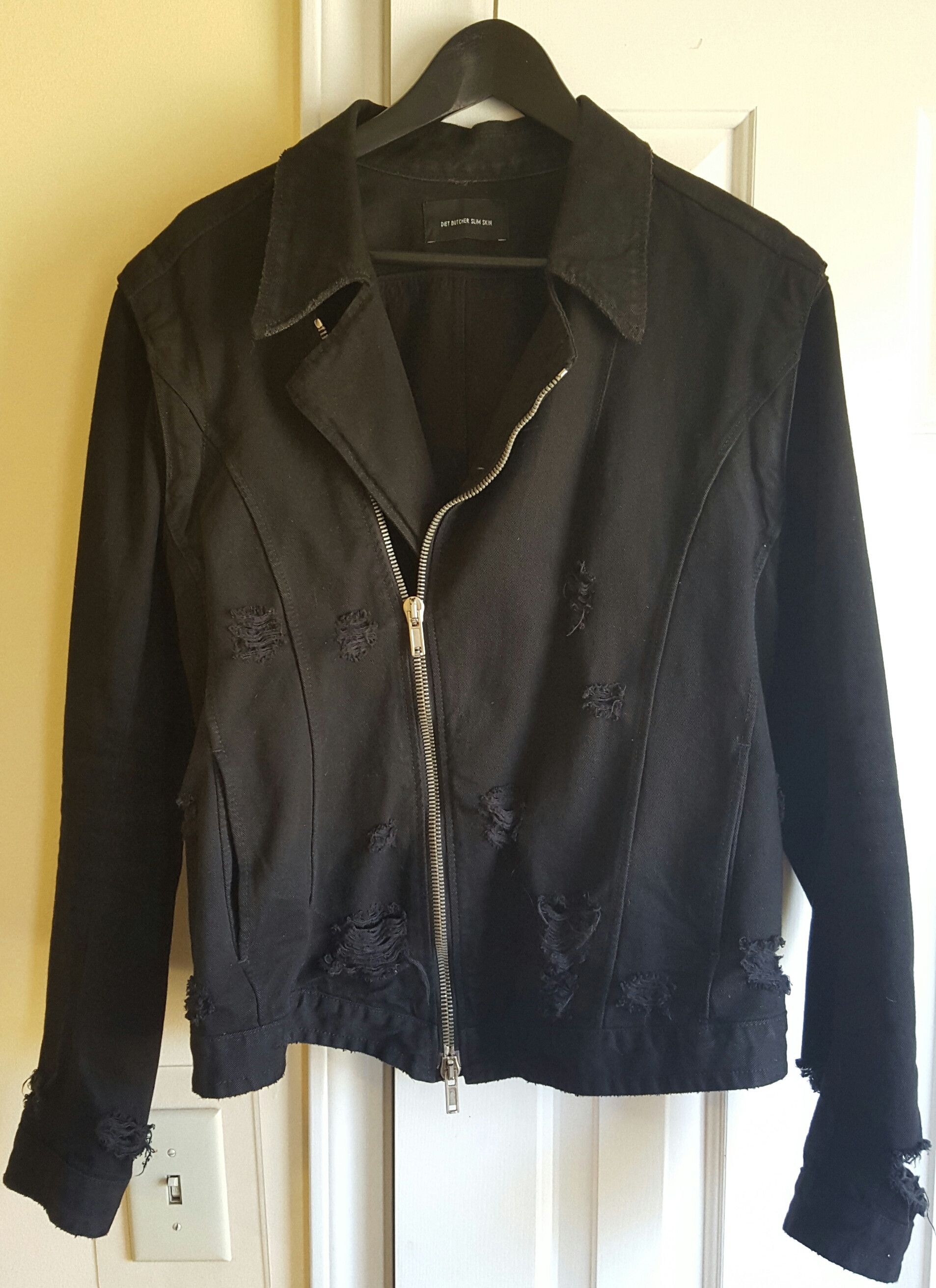 Destroyed Denim Biker Jacket/Vest