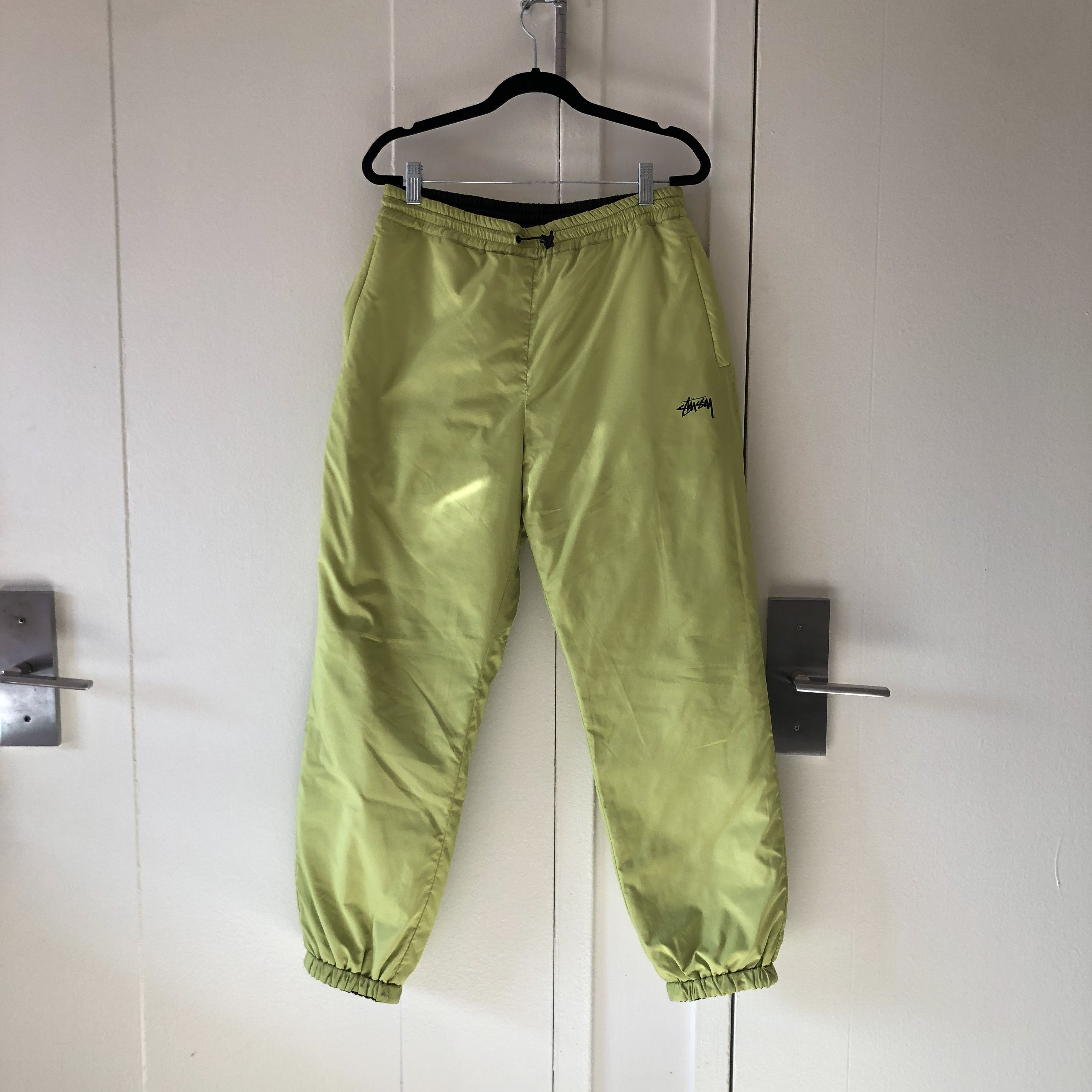 Image of Stussy Quilted Tech Pants in Chartreuse, Men's (Size 30)