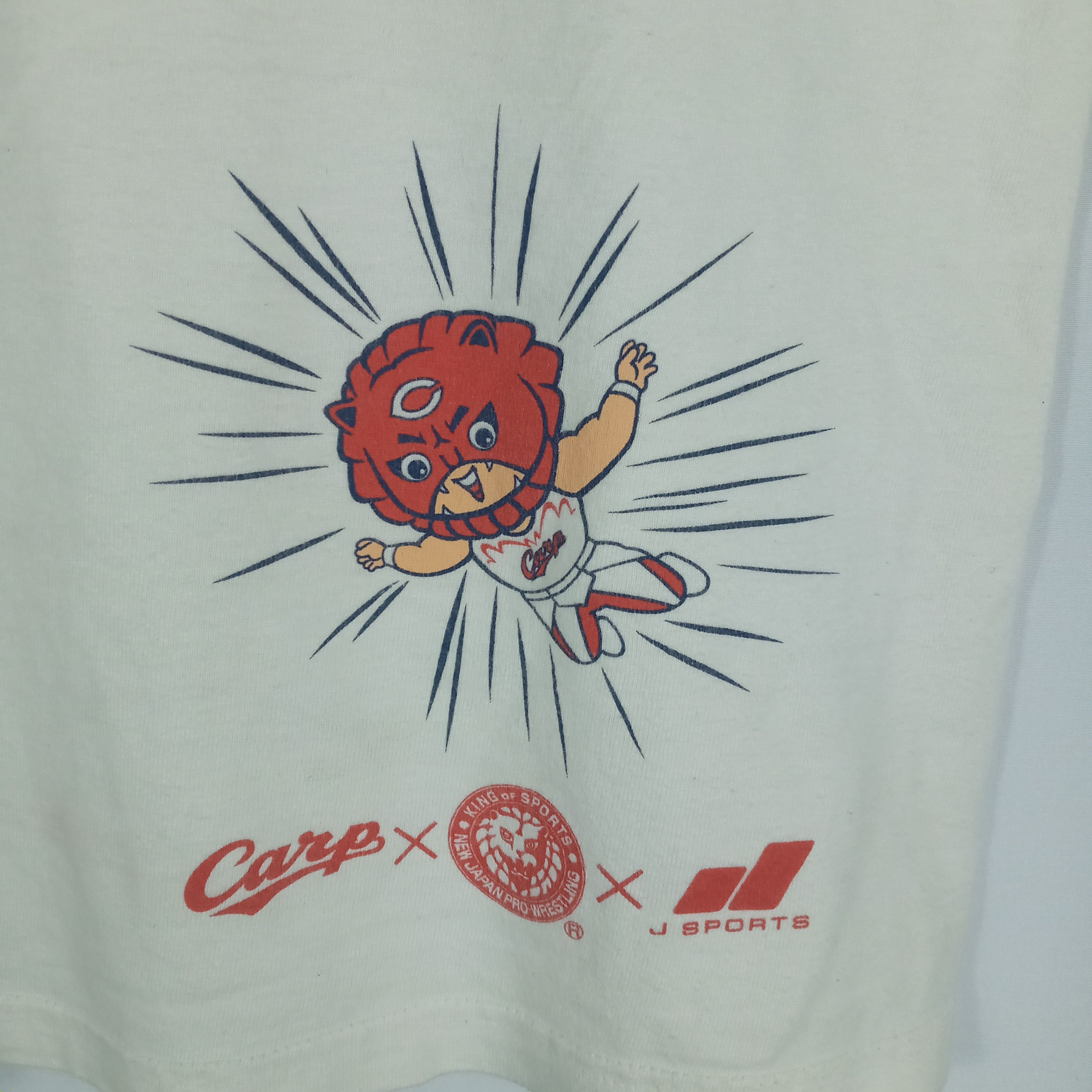 Japanese Brand × Vintage × WWE Vintage New Japan Pro Wrestling Cartoon Mascot Raglan Tee Size US M / EU 48-50 / 2 - 4 Thumbnail