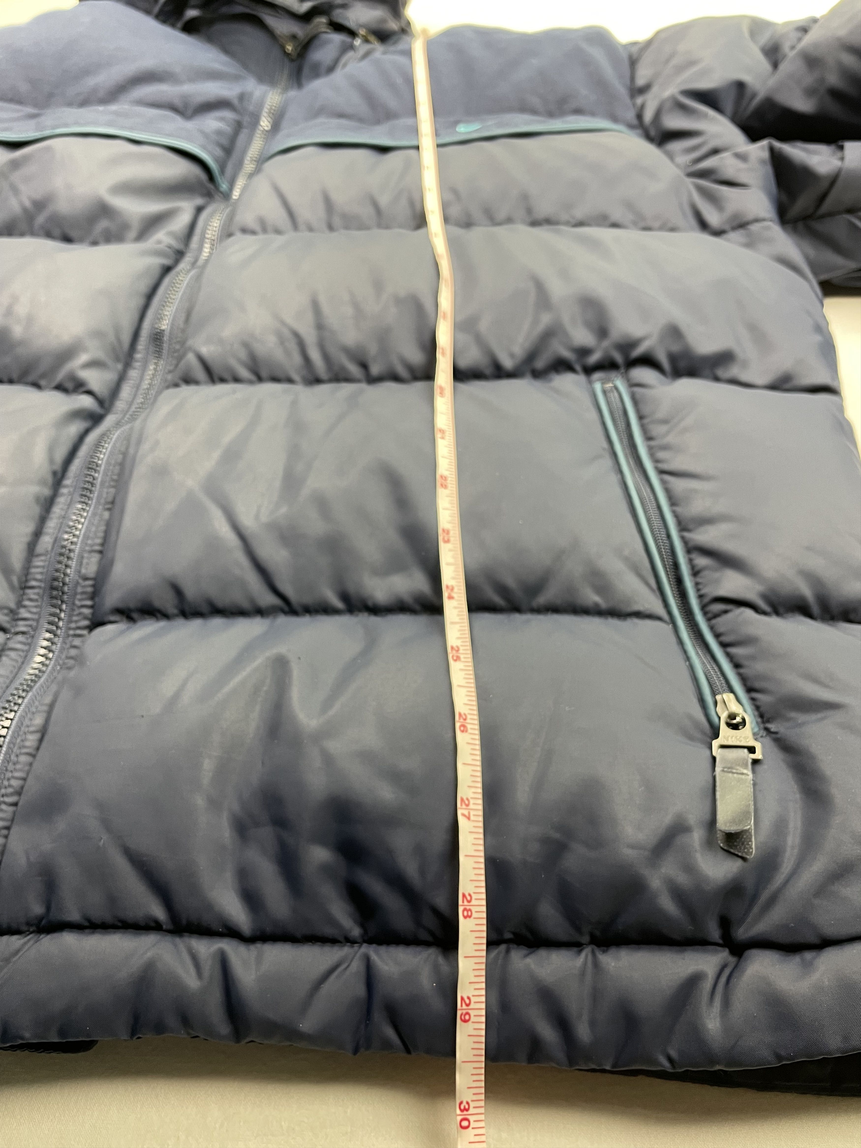 Nike × Vintage Vintage Nike Puffer Jacket Down Fill Zip Up Coat Navy Blue Size US L / EU 52-54 / 3 - 12 Thumbnail