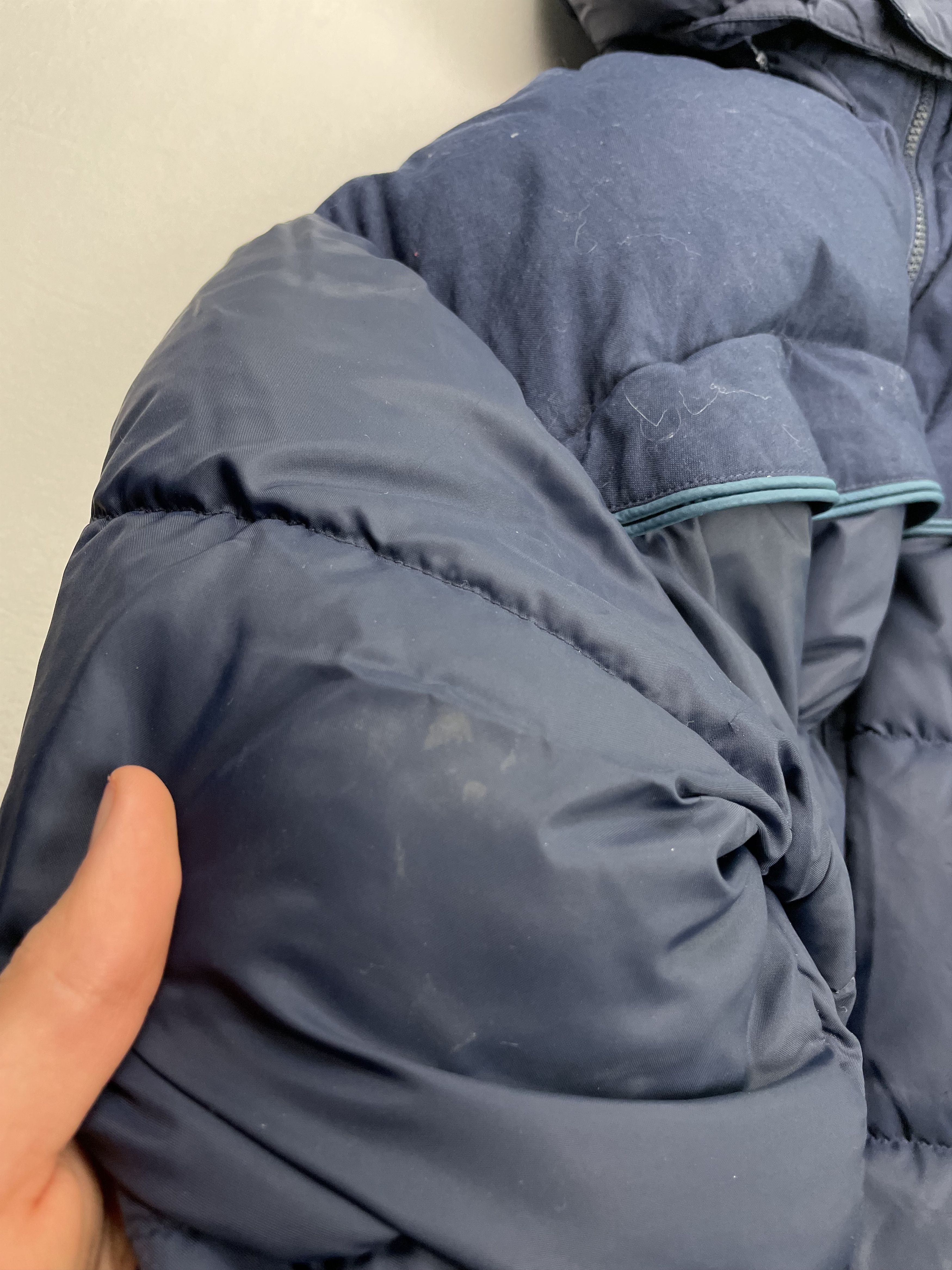 Nike × Vintage Vintage Nike Puffer Jacket Down Fill Zip Up Coat Navy Blue Size US L / EU 52-54 / 3 - 10 Thumbnail
