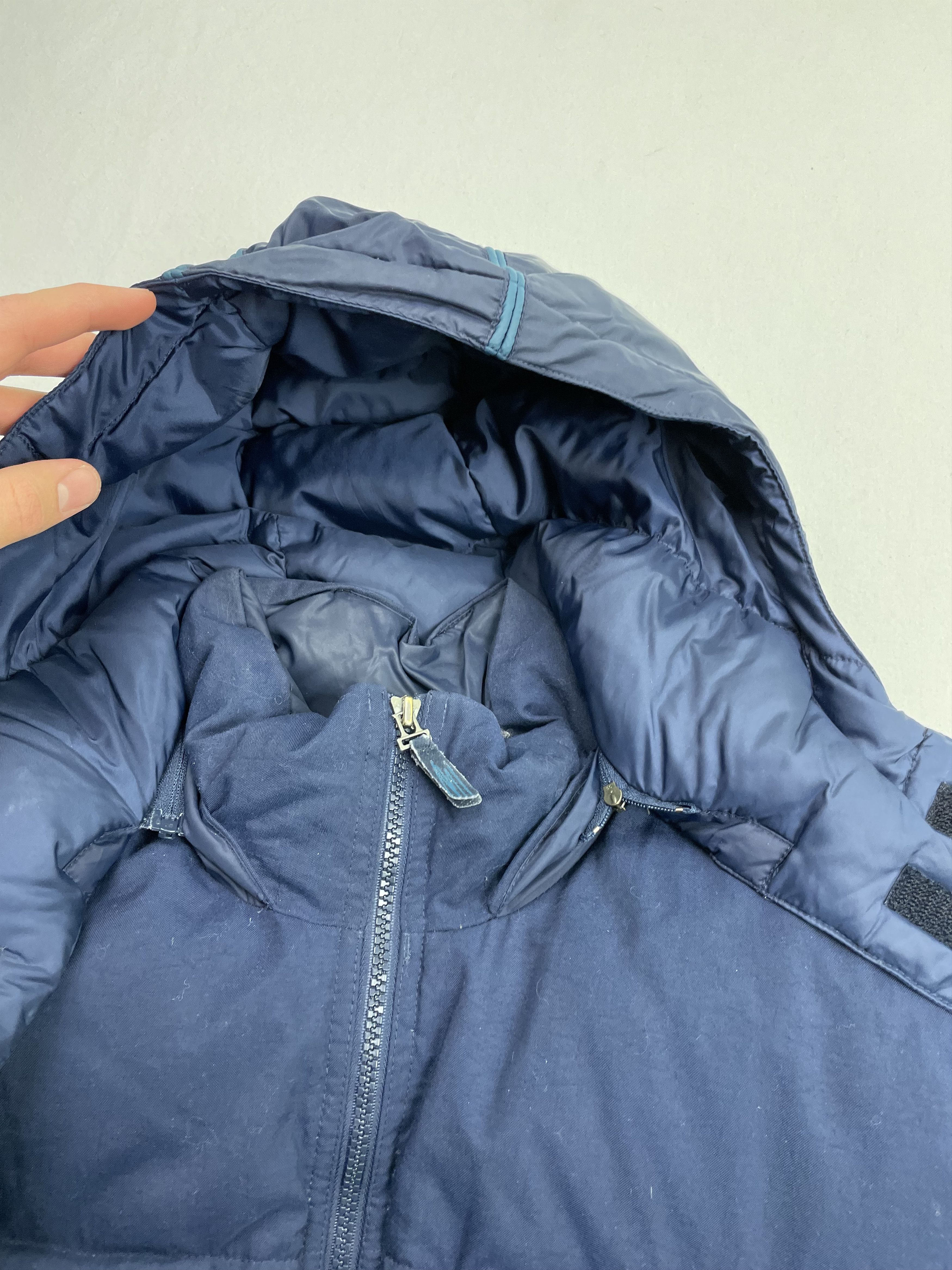 Nike × Vintage Vintage Nike Puffer Jacket Down Fill Zip Up Coat Navy Blue Size US L / EU 52-54 / 3 - 4 Thumbnail