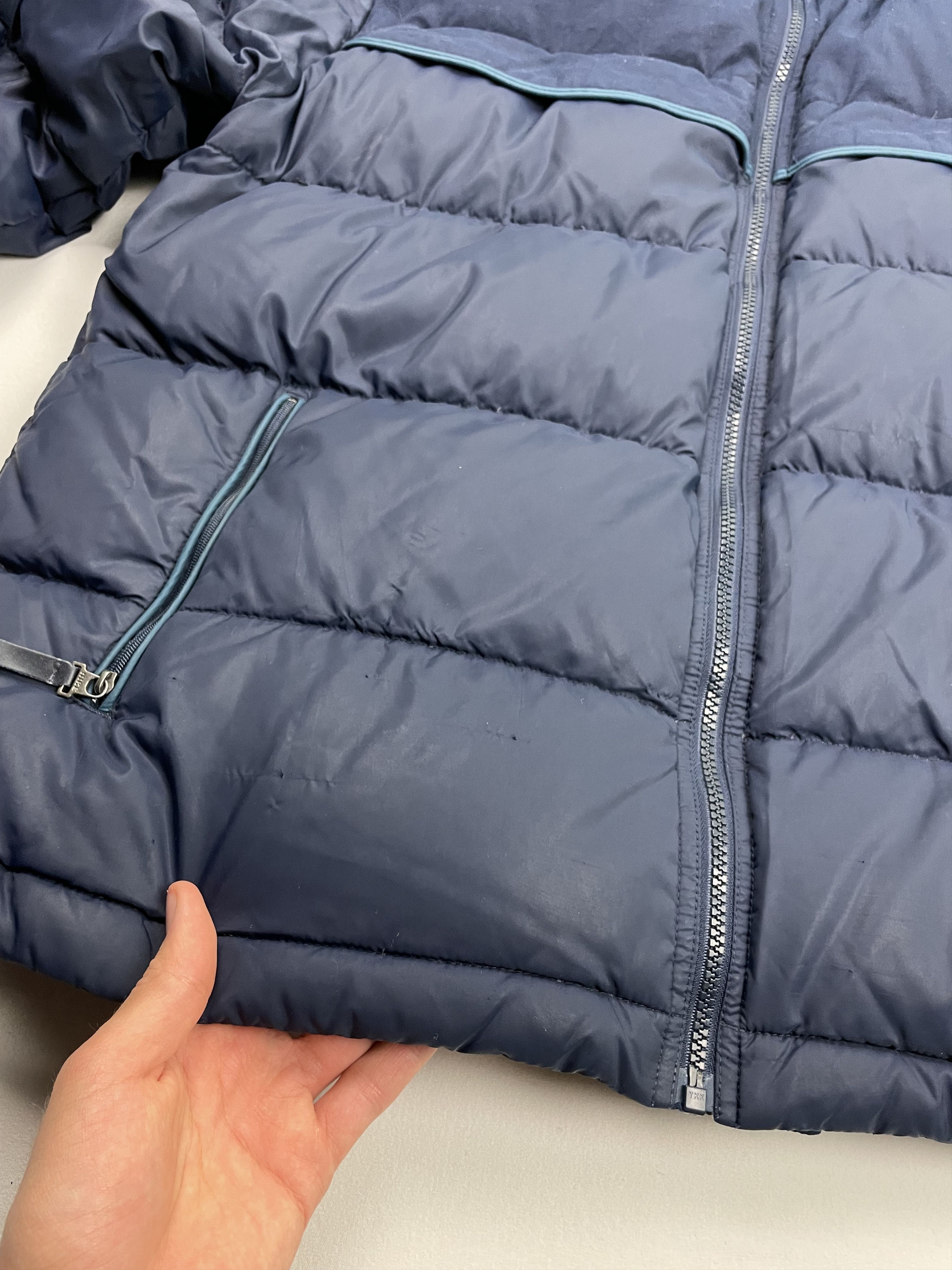 Nike × Vintage Vintage Nike Puffer Jacket Down Fill Zip Up Coat Navy Blue Size US L / EU 52-54 / 3 - 9 Thumbnail