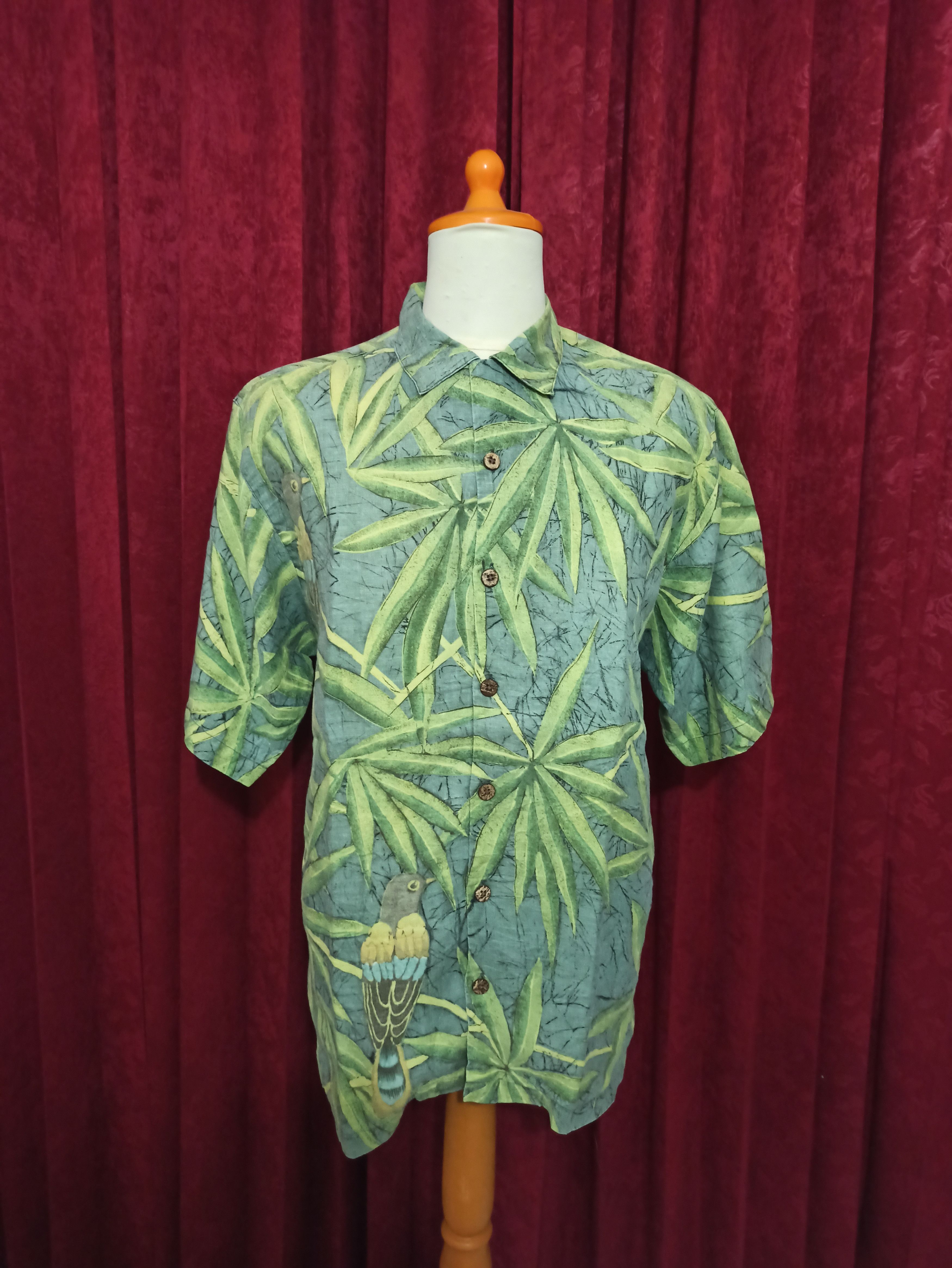 Tommy Bahama Tommy Bahama Iconic Love Bird Floral Linen Hawaiian Shirt Size US M / EU 48-50 / 2 - 3 Thumbnail