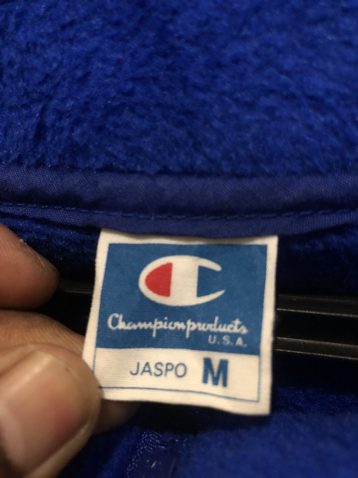 Champion × Edition Japan Vintage 90s Champion fleece jacket Big Embroidery Logo Size US L / EU 52-54 / 3 - 4 Thumbnail