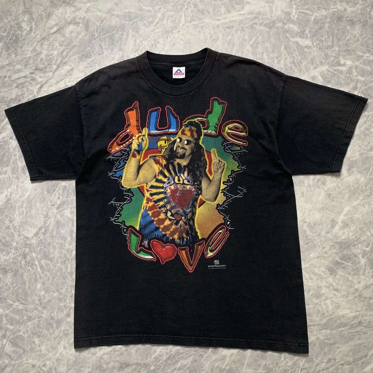 Vintage × WWF VTG 90s WWF DUDE LOVE Mick Foley WRESTLING T-SHIRT SIZE XL Size US XL / EU 56 / 4 - 1 Thumbnail