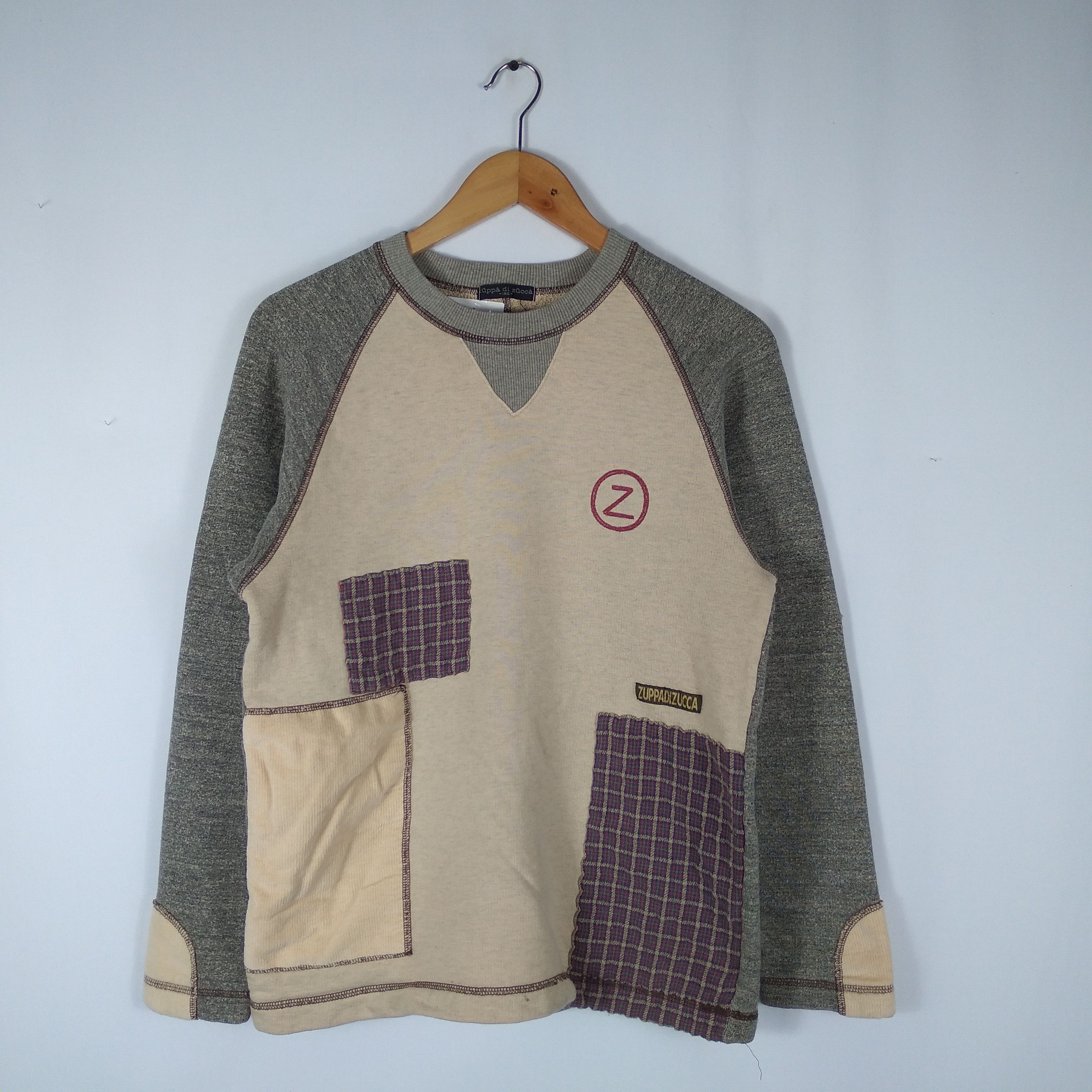 CABANE de ZUCCa × Japanese Brand × Vintage Vintage Zuppa Di Zucca Crewneck Patchwork Sweatshirts Size US XS / EU 42 / 0 - 1 Thumbnail