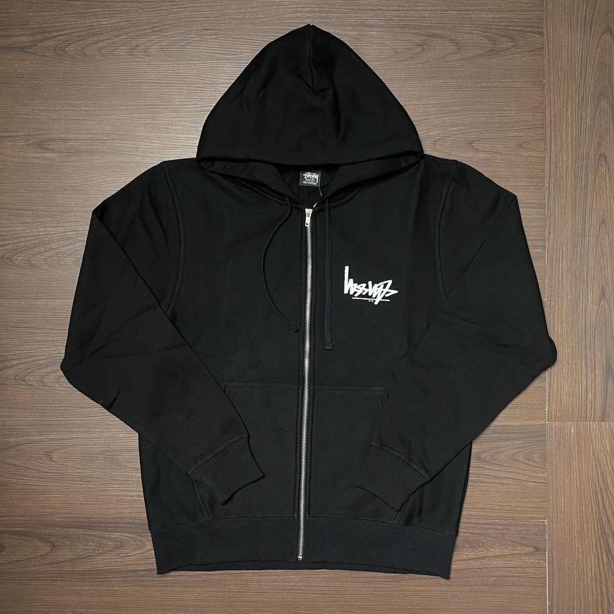 Stussy STUSSY FLIPPED ZIP HOOD - BLACK | Grailed