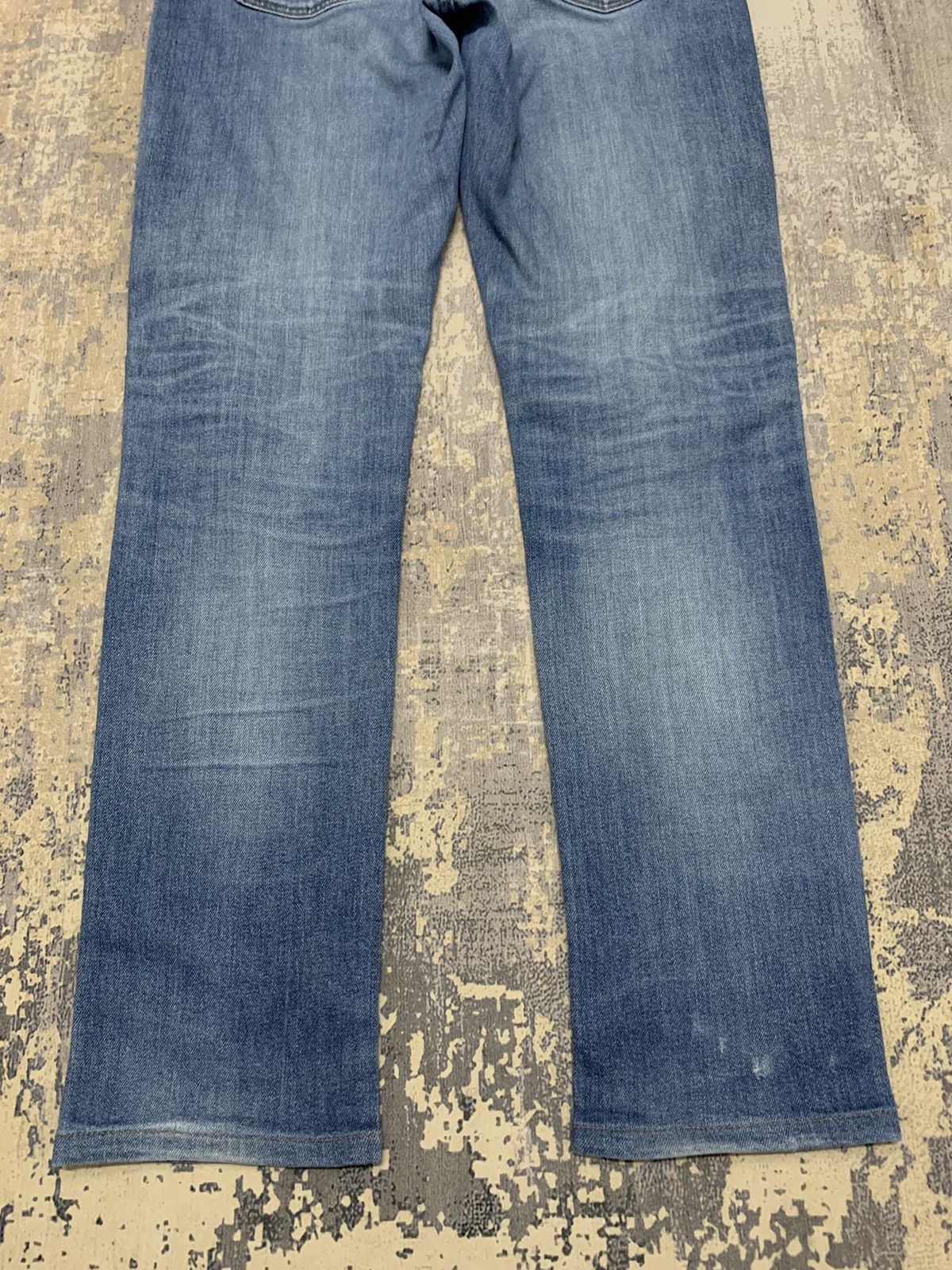 Japanese Brand Vtg Uniqlo Kaihara Slim Straight Distressed Denim Jeans Size US 33 - 11 Thumbnail