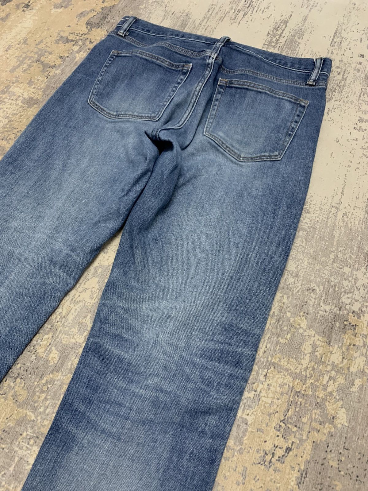 Japanese Brand Vtg Uniqlo Kaihara Slim Straight Distressed Denim Jeans Size US 33 - 10 Thumbnail
