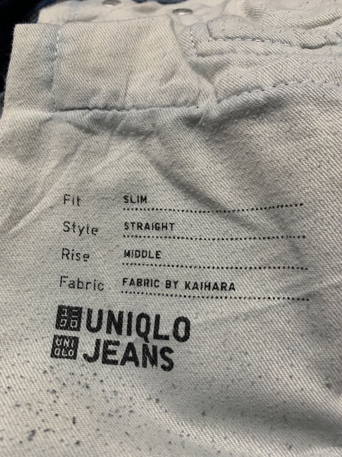 Japanese Brand Vtg Uniqlo Kaihara Slim Straight Distressed Denim Jeans Size US 33 - 14 Thumbnail