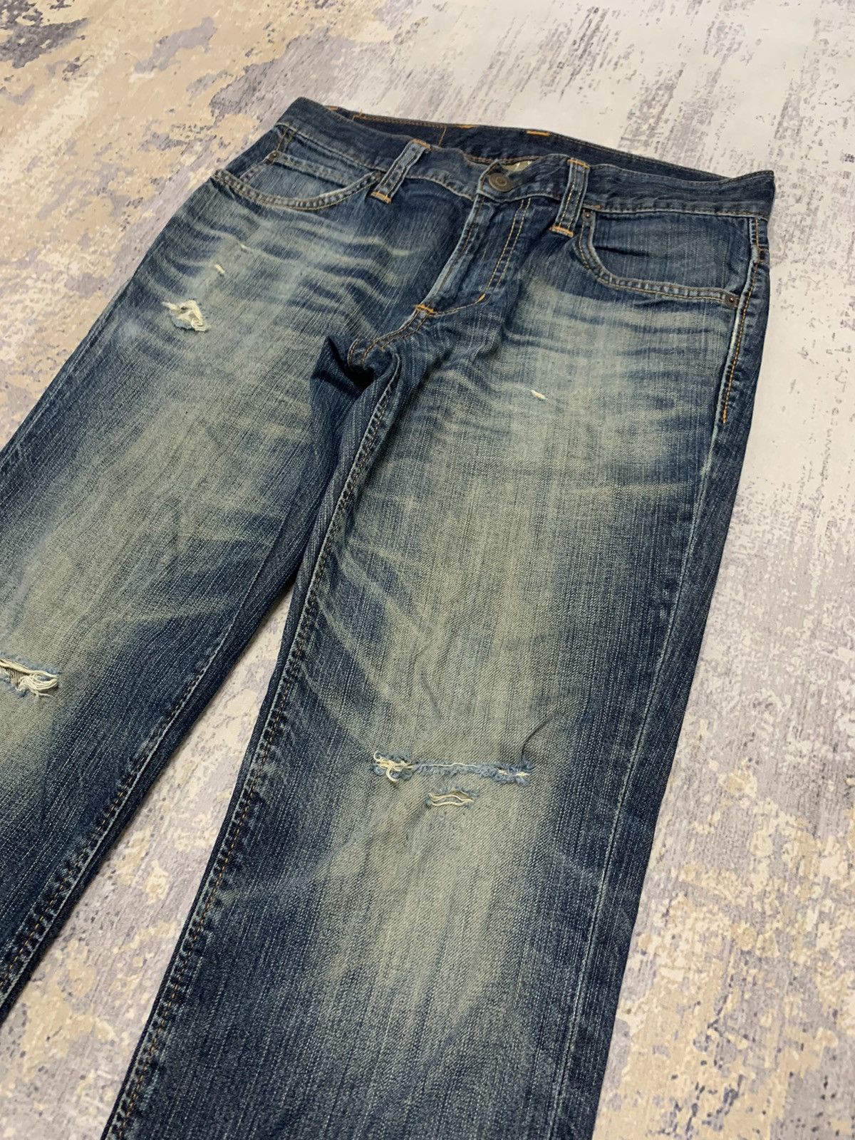 Edwin Japanese Edwin Distressed Denim Mud Wash Style Jeans 32x28.5 Size US 32 / EU 48 - 3 Thumbnail