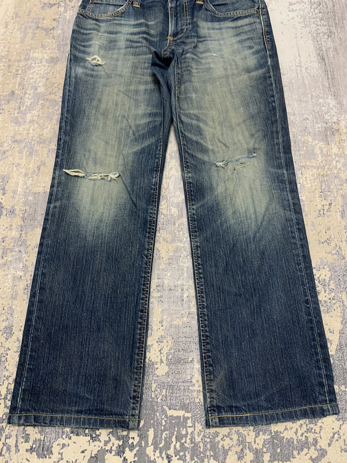 Edwin Japanese Edwin Distressed Denim Mud Wash Style Jeans 32x28.5 Size US 32 / EU 48 - 4 Thumbnail