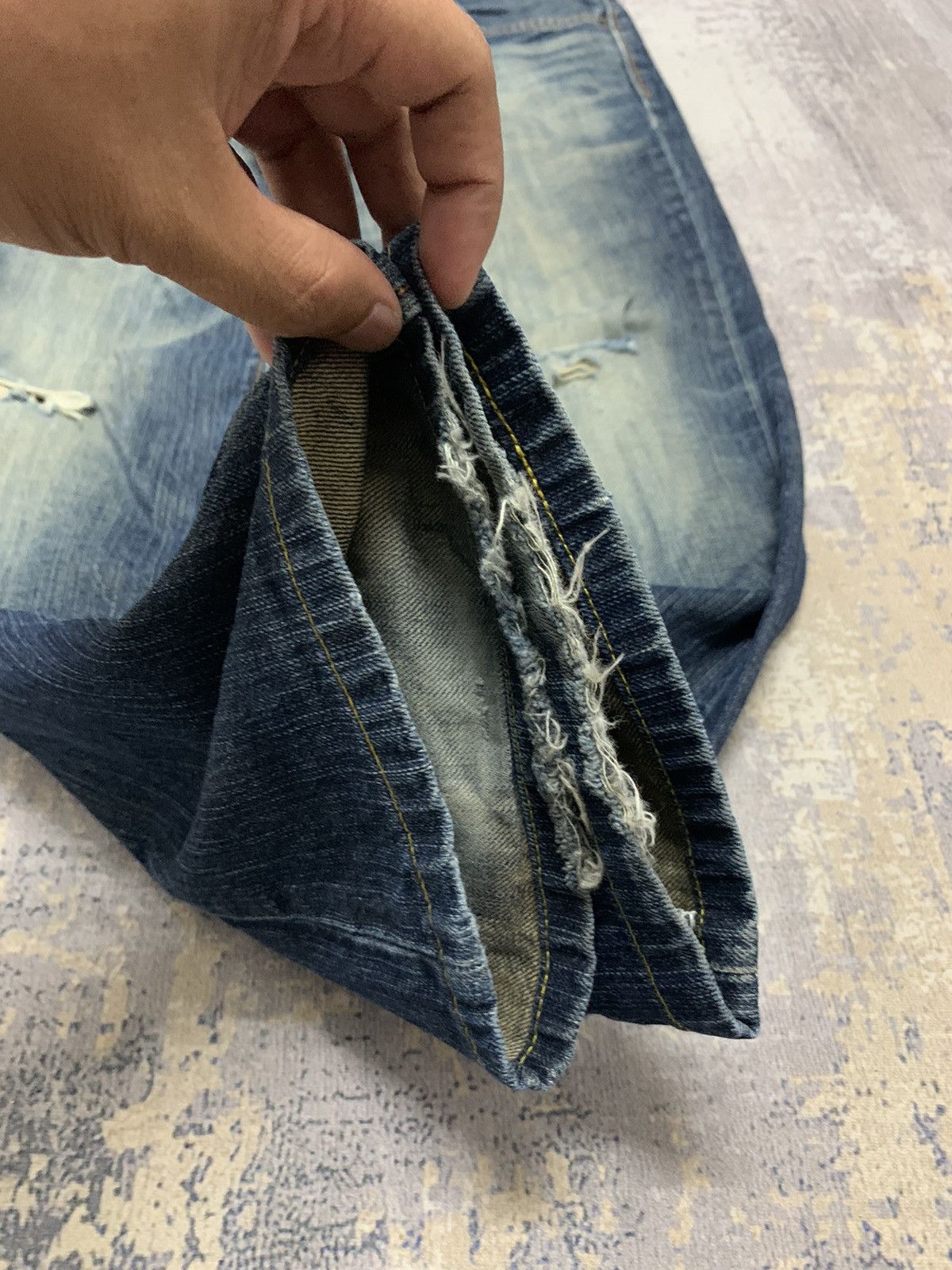 Edwin Japanese Edwin Distressed Denim Mud Wash Style Jeans 32x28.5 Size US 32 / EU 48 - 5 Thumbnail