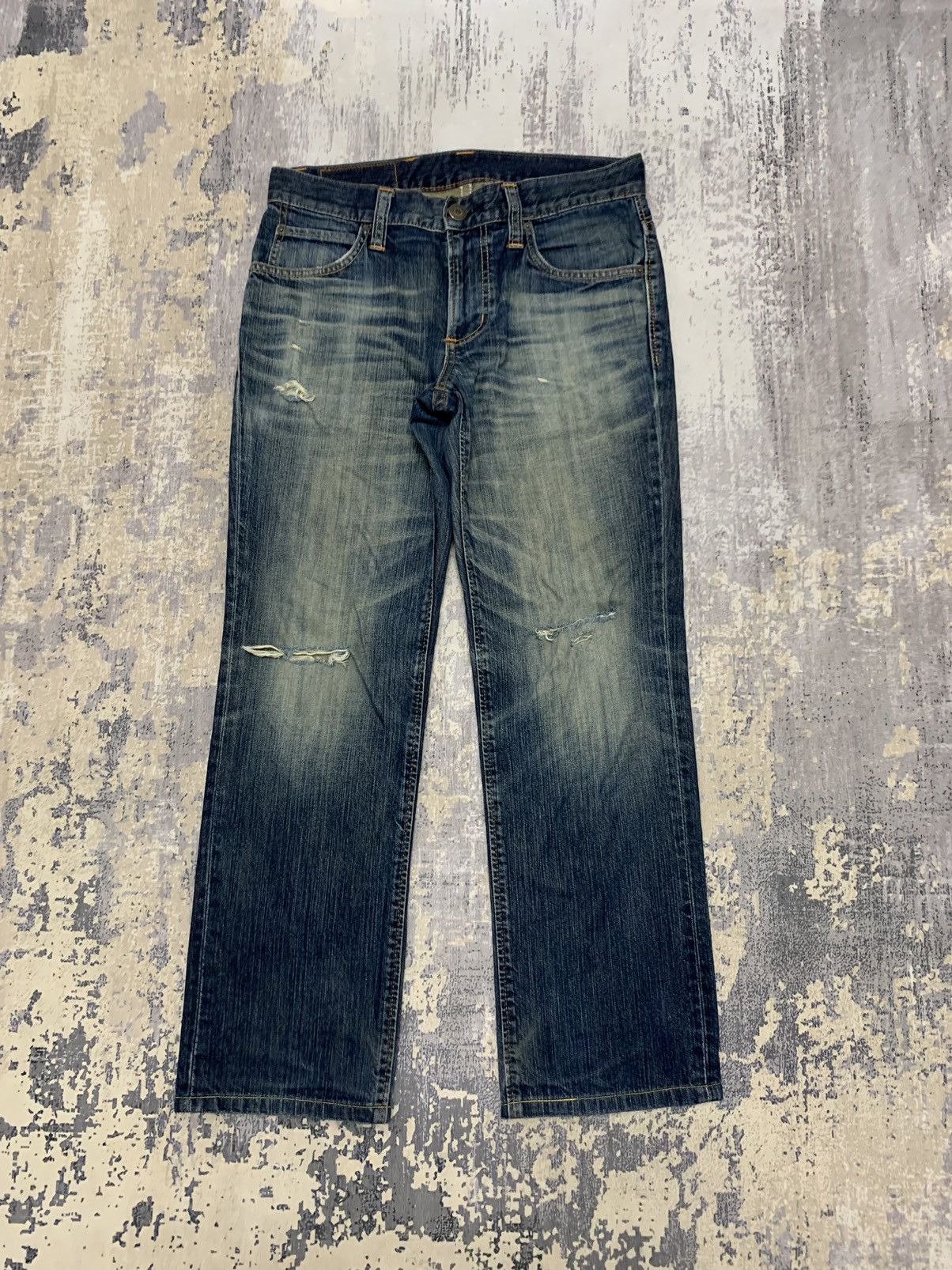Edwin Japanese Edwin Distressed Denim Mud Wash Style Jeans 32x28.5 Size US 32 / EU 48 - 1 Thumbnail