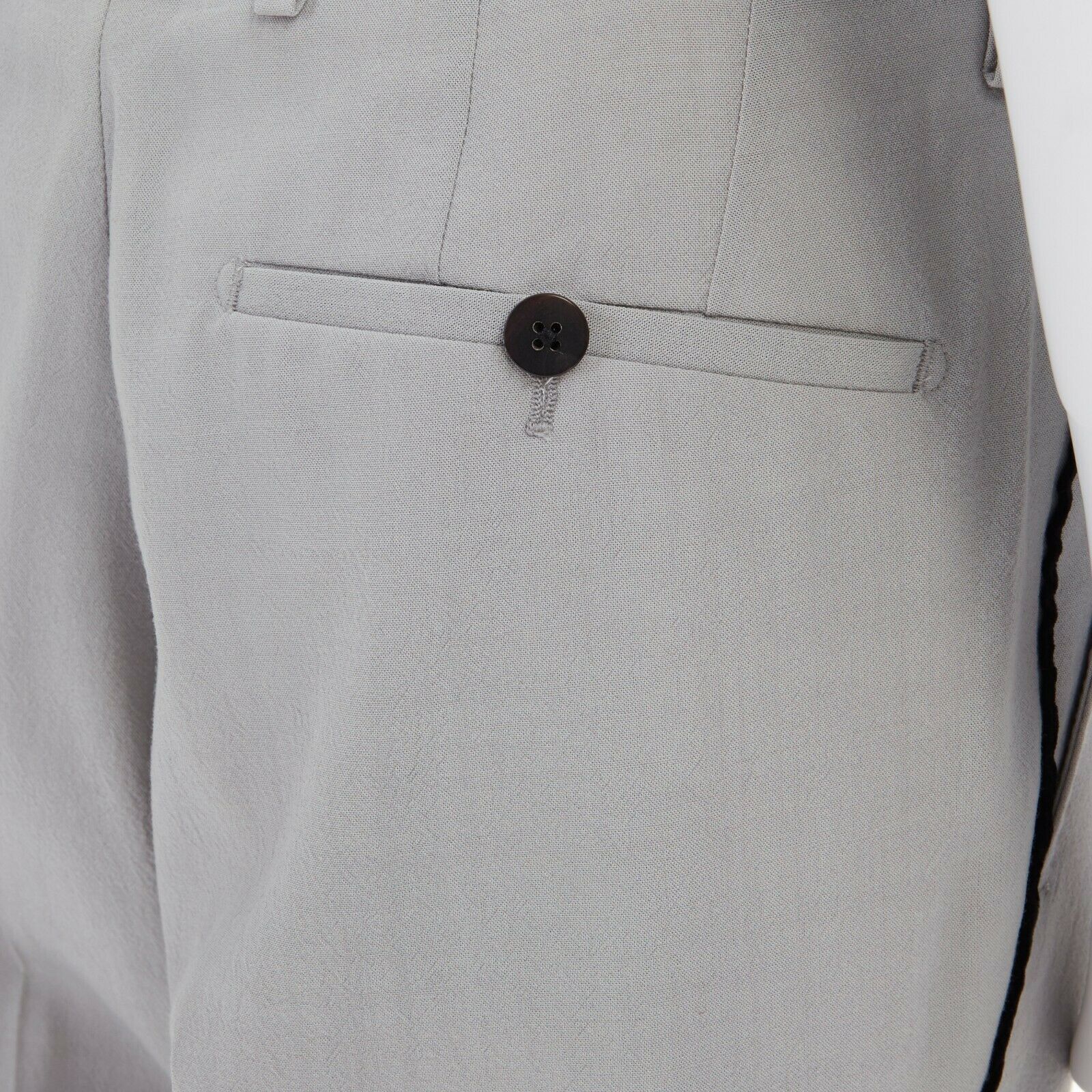 Lanvin LANVIN HOMME light grey velvet trimmed side dress pants Size US 30 / EU 46 - 8 Thumbnail