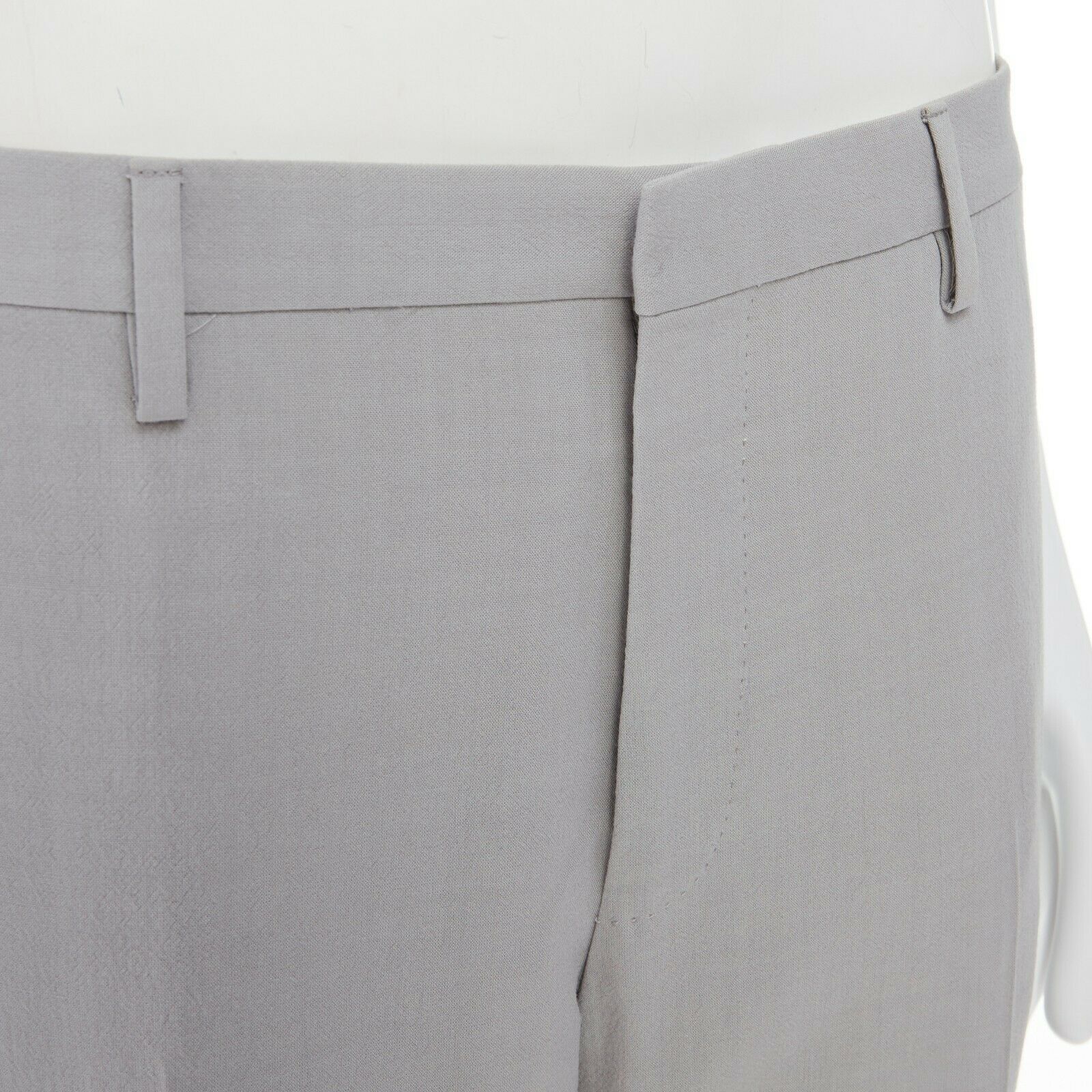 Lanvin LANVIN HOMME light grey velvet trimmed side dress pants Size US 30 / EU 46 - 7 Thumbnail