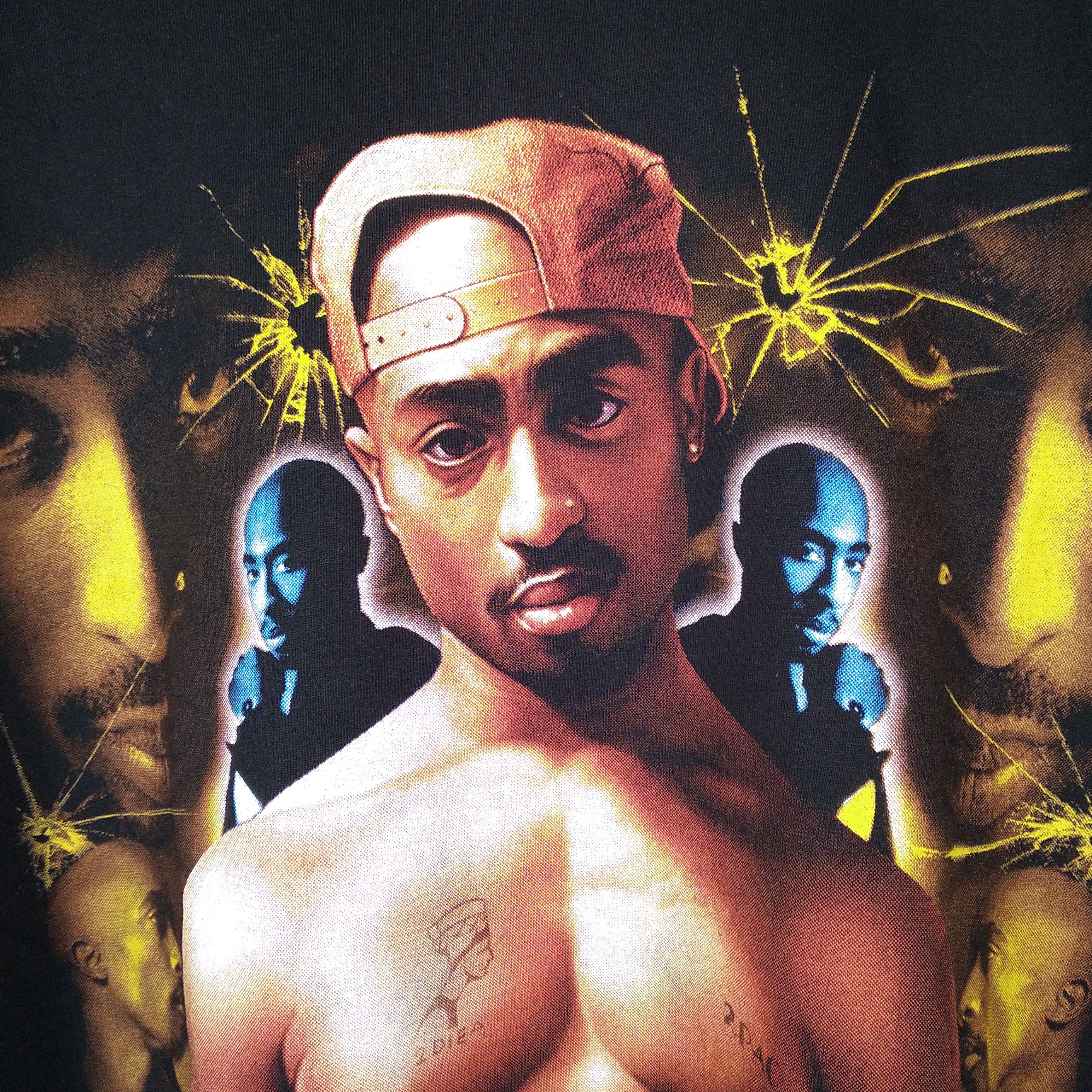 Band Tees Vintage Tupac Shakur Big Image Tee Very Nice Design Size US L / EU 52-54 / 3 - 4 Thumbnail