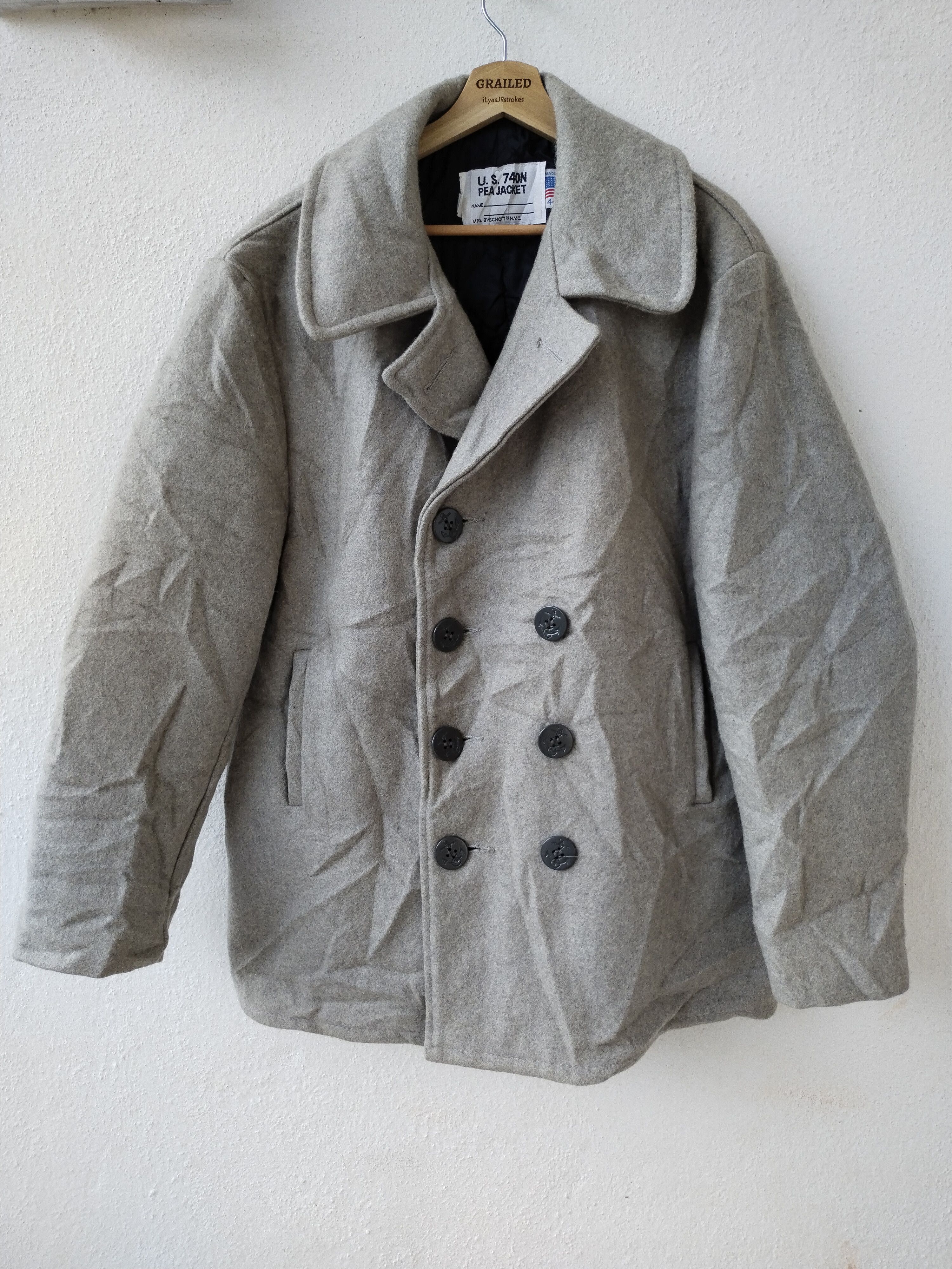 Schott Vintage SCHOTT U.S 74 ON Pea Jacket Size US L / EU 52-54 / 3 - 1 Thumbnail