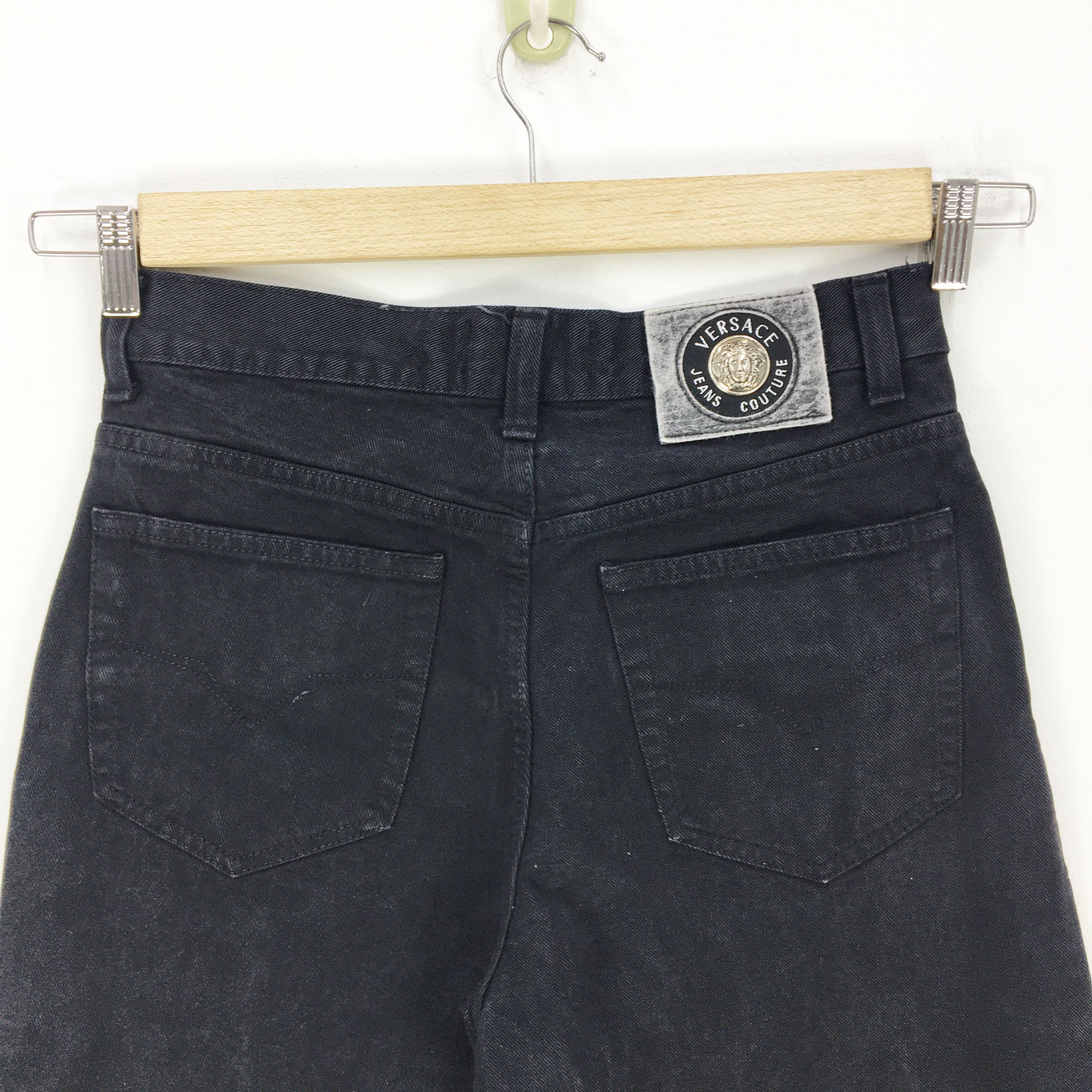 Japanese Brand Versace Denim Jeans Versace Faded Black Pants Medusa Size 28" / US 6 / IT 42 - 3 Thumbnail