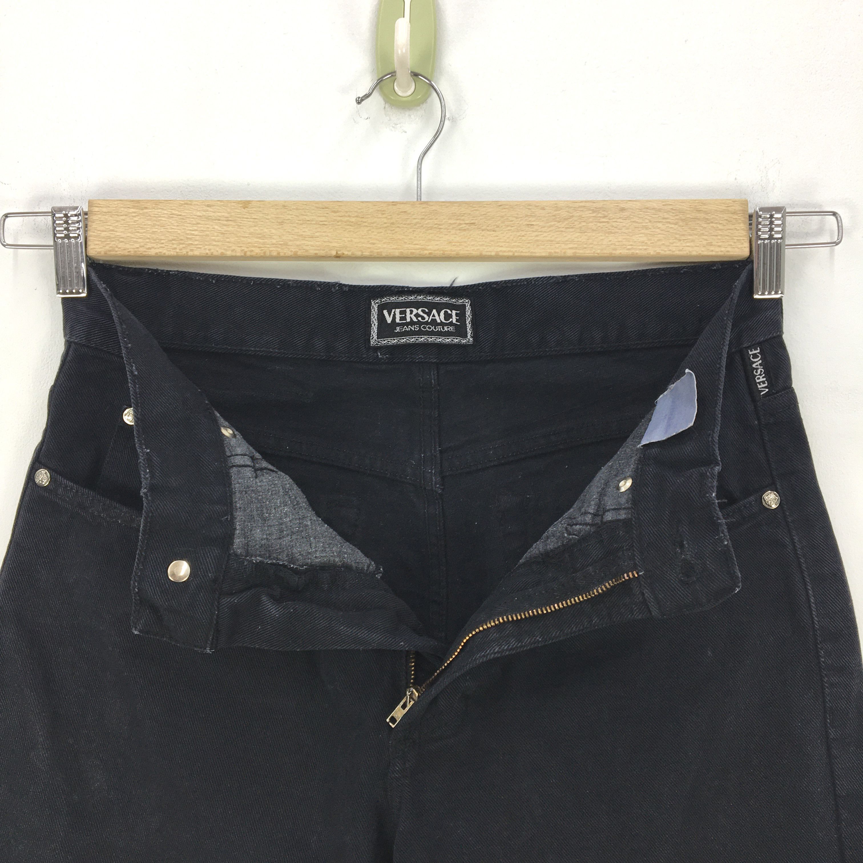 Japanese Brand Versace Denim Jeans Versace Faded Black Pants Medusa Size 28" / US 6 / IT 42 - 14 Thumbnail