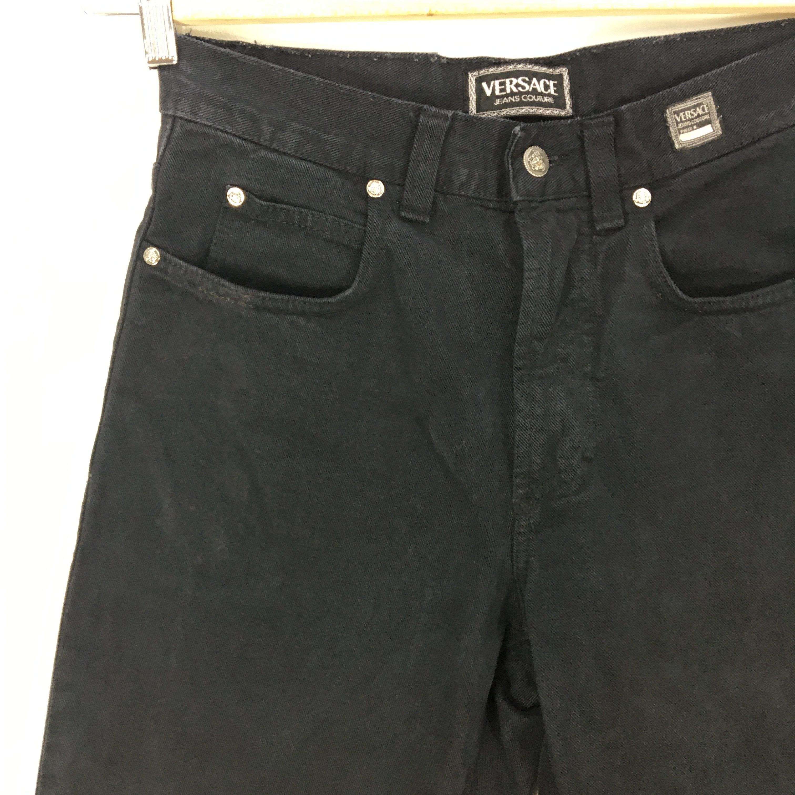 Japanese Brand Versace Denim Jeans Versace Faded Black Pants Medusa Size 28" / US 6 / IT 42 - 10 Thumbnail