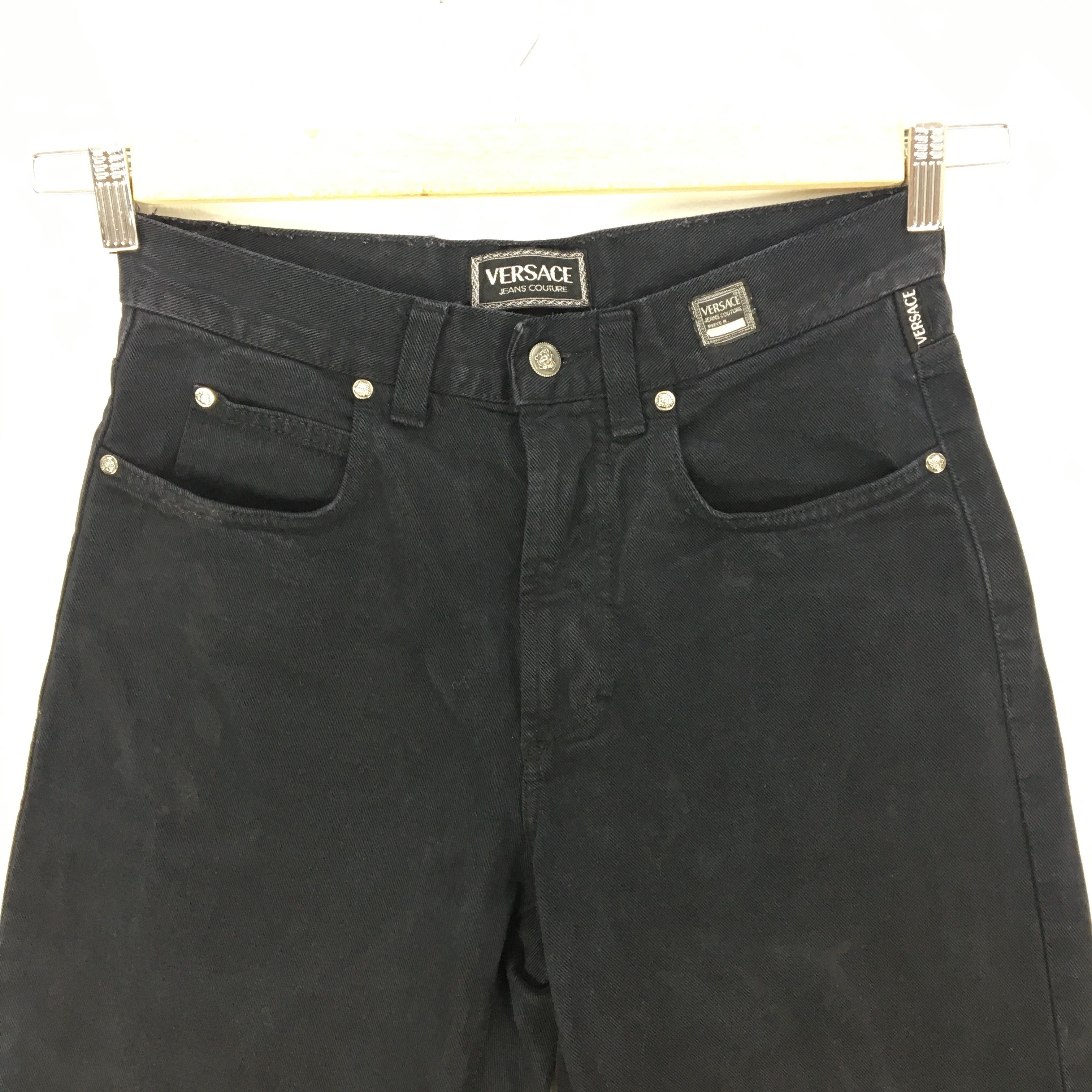 Japanese Brand Versace Denim Jeans Versace Faded Black Pants Medusa Size 28" / US 6 / IT 42 - 7 Thumbnail