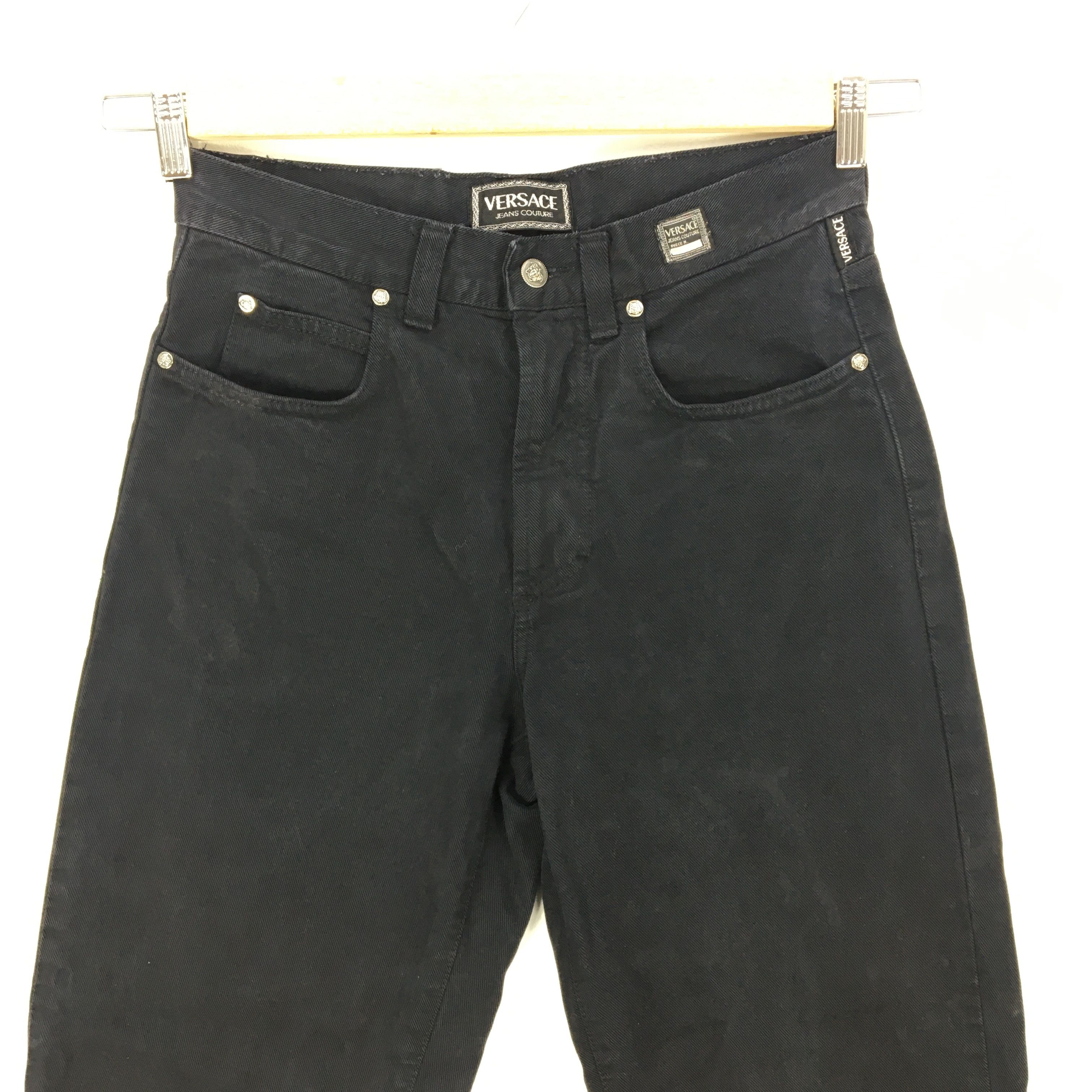 Japanese Brand Versace Denim Jeans Versace Faded Black Pants Medusa Size 28" / US 6 / IT 42 - 8 Thumbnail