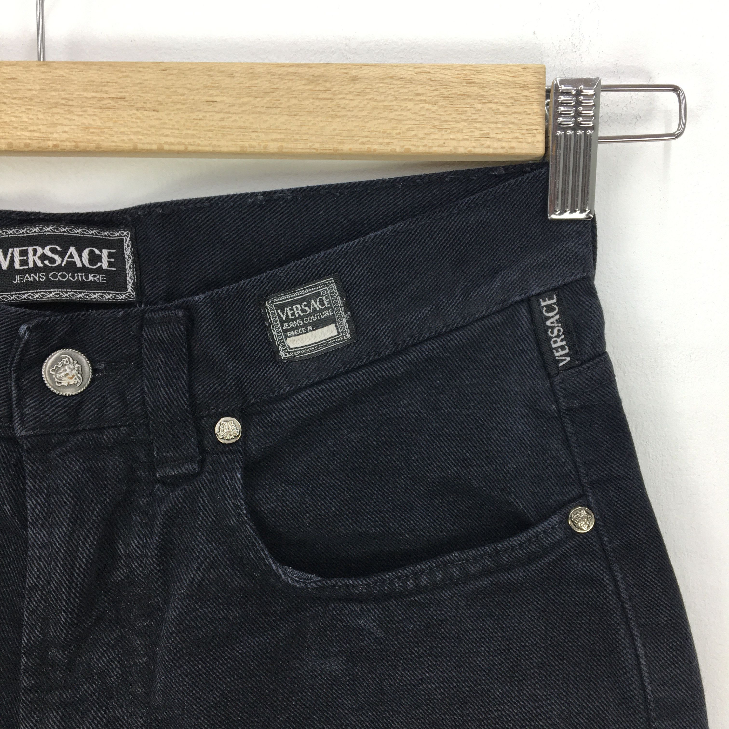 Japanese Brand Versace Denim Jeans Versace Faded Black Pants Medusa Size 28" / US 6 / IT 42 - 11 Thumbnail