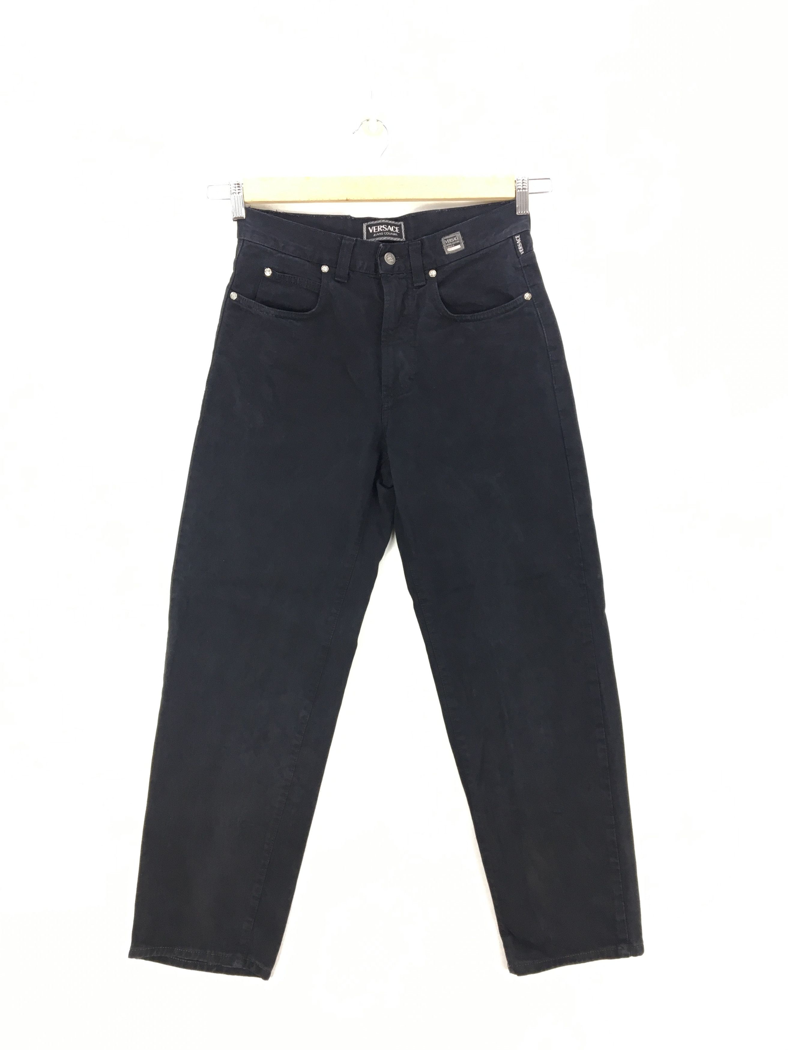 Japanese Brand Versace Denim Jeans Versace Faded Black Pants Medusa Size 28" / US 6 / IT 42 - 2 Thumbnail