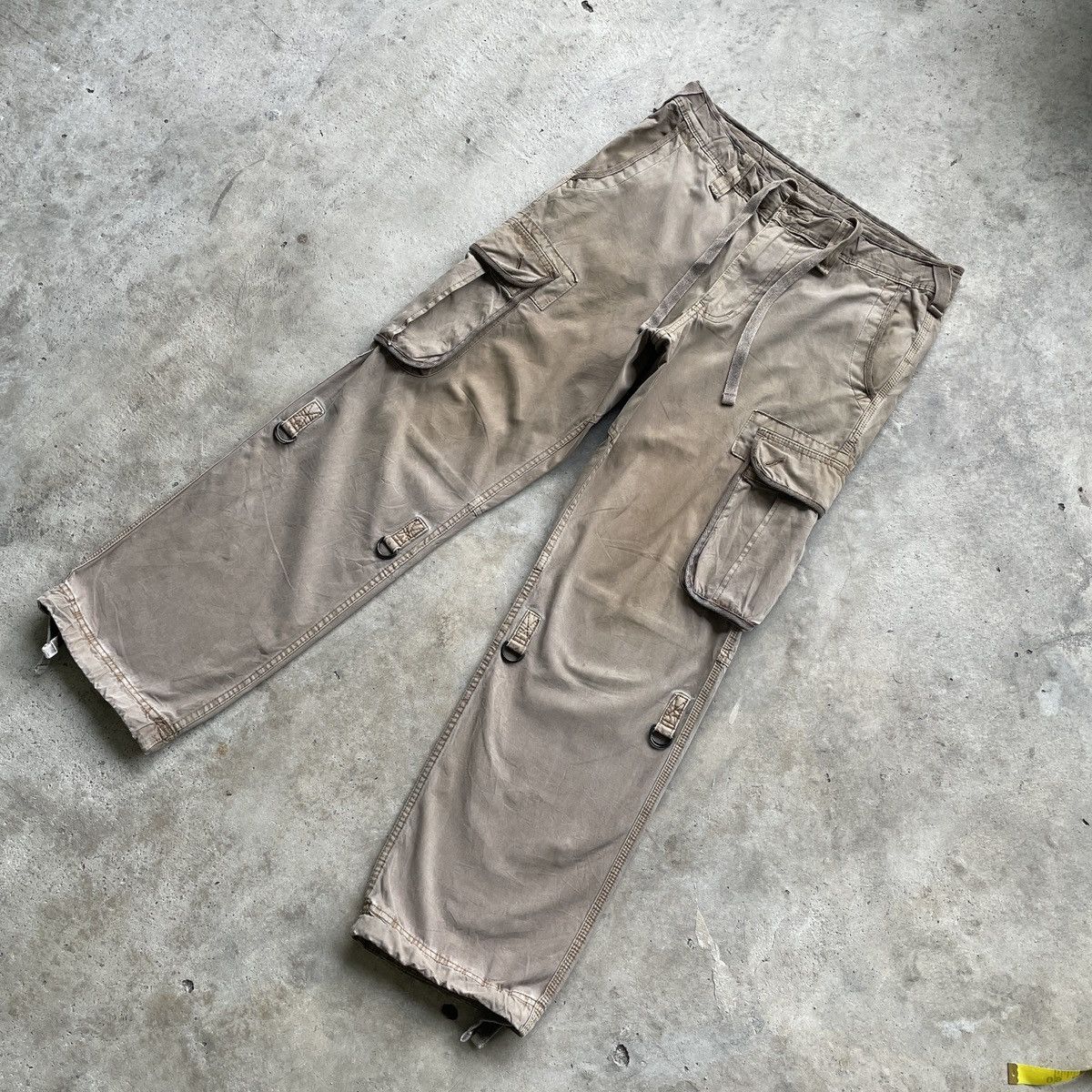 Japanese Brand W33🔥 Vintage Japanese Faded Cargo Pants Tactical Parachute Size US 33 - 2 Thumbnail