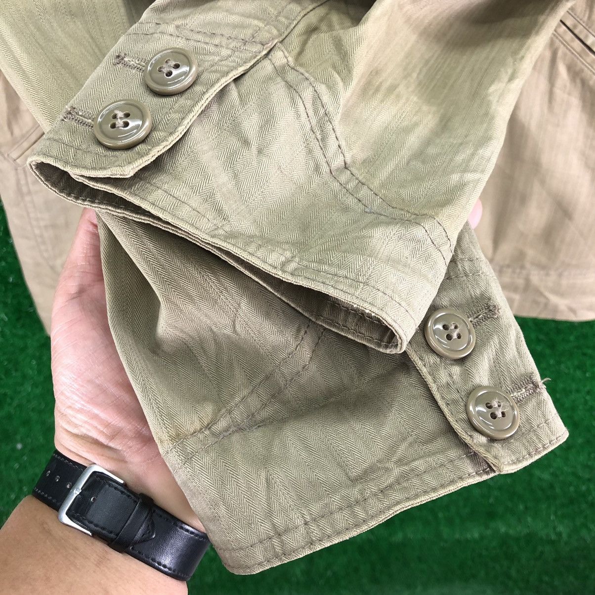 Japanese Brand Vintage 90's Union Made Workwear Herringbone Jacket Size US M / EU 48-50 / 2 - 13 Thumbnail
