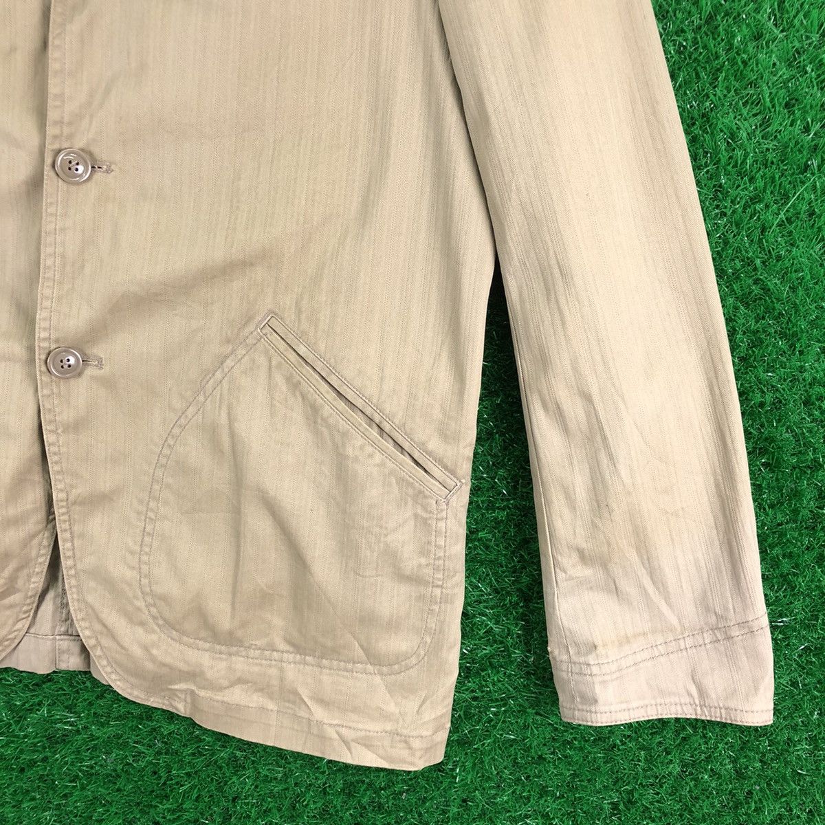 Japanese Brand Vintage 90's Union Made Workwear Herringbone Jacket Size US M / EU 48-50 / 2 - 3 Thumbnail