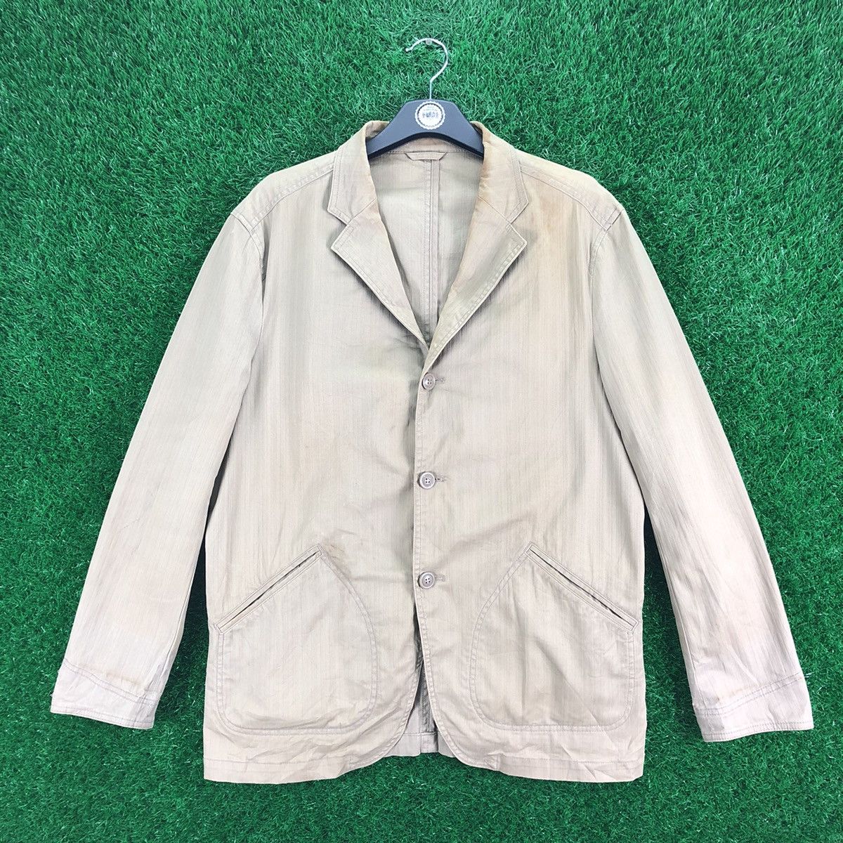 Japanese Brand Vintage 90's Union Made Workwear Herringbone Jacket Size US M / EU 48-50 / 2 - 1 Thumbnail