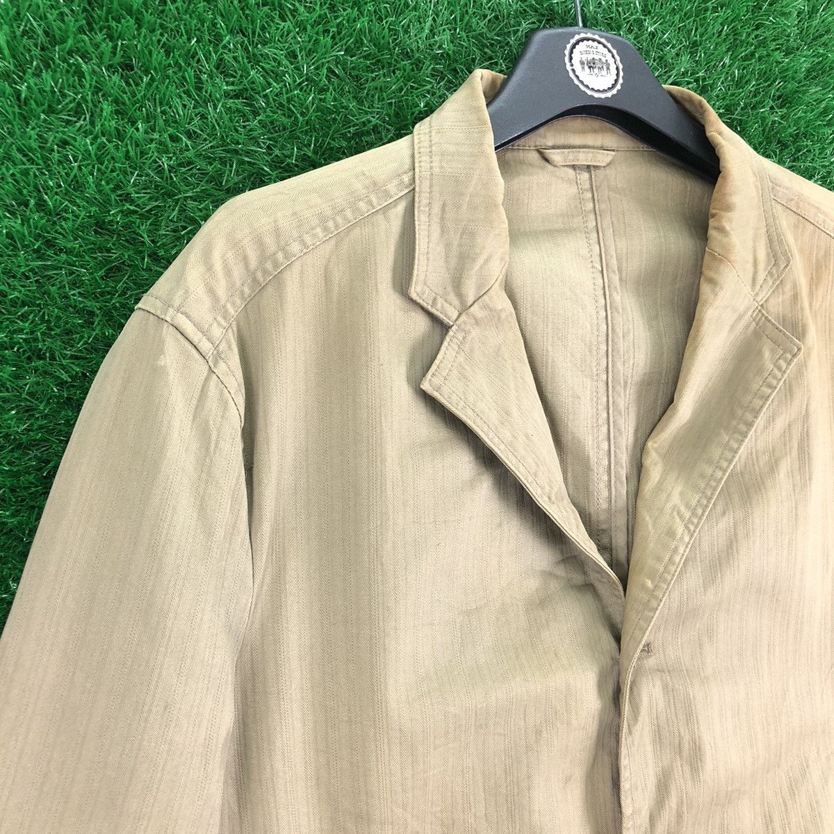 Japanese Brand Vintage 90's Union Made Workwear Herringbone Jacket Size US M / EU 48-50 / 2 - 2 Thumbnail