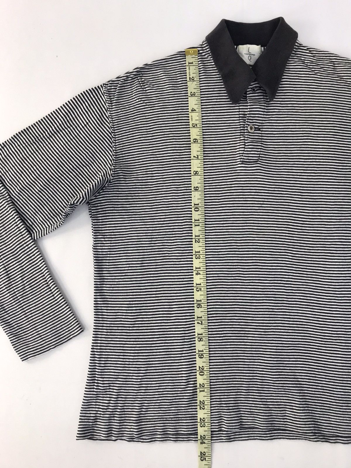 Designer Y’s For Men Yohji Yamamoto Striped Longsleeve Polo Tee Size US S / EU 44-46 / 1 - 8 Thumbnail