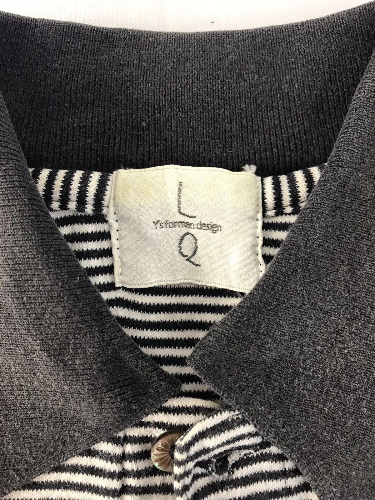 Designer Y’s For Men Yohji Yamamoto Striped Longsleeve Polo Tee Size US S / EU 44-46 / 1 - 1 Thumbnail