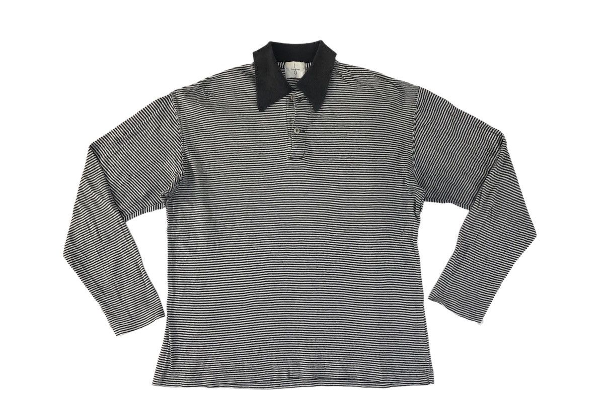 Designer Y’s For Men Yohji Yamamoto Striped Longsleeve Polo Tee Size US S / EU 44-46 / 1 - 2 Thumbnail