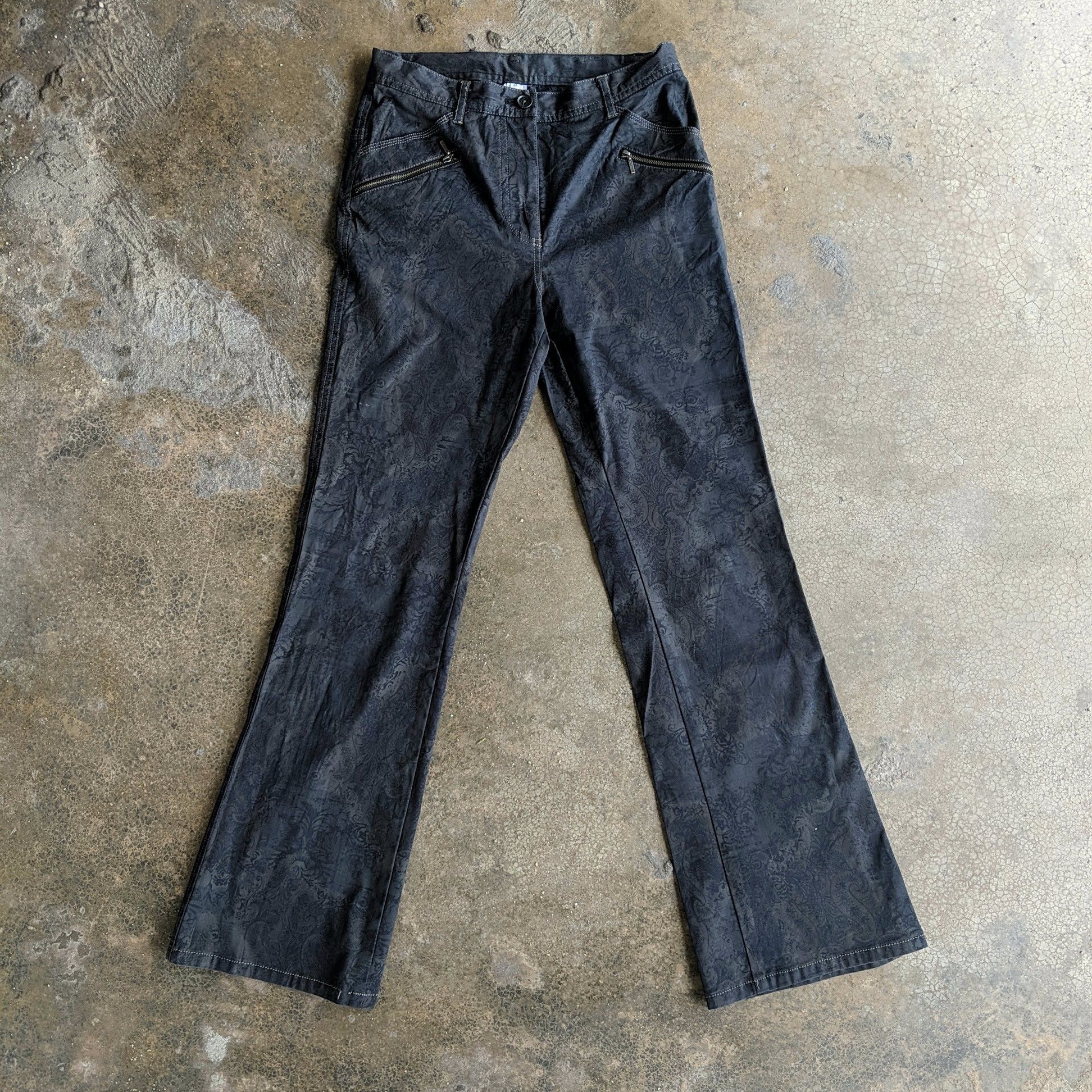 Japanese Brand Vintage Undici-Nove Flower Design Casual Boot Cut Pants Size 28" / US 6 / IT 42 - 1 Thumbnail