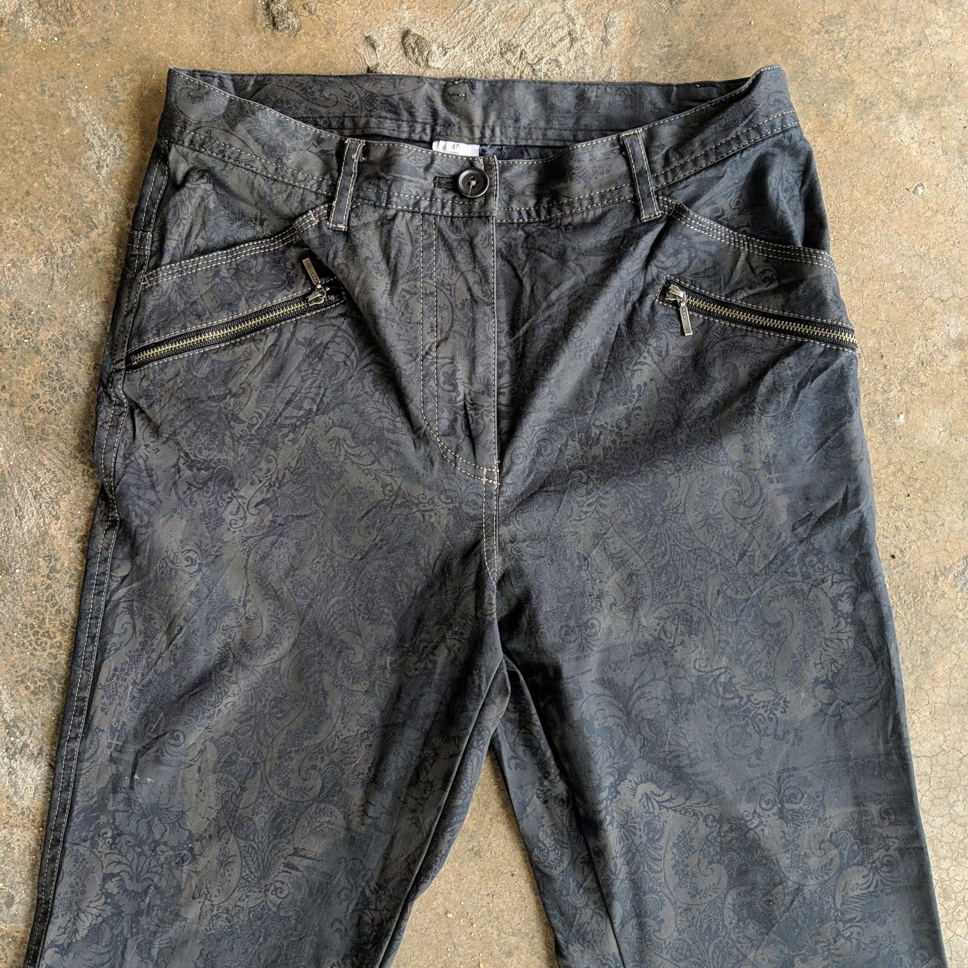Japanese Brand Vintage Undici-Nove Flower Design Casual Boot Cut Pants Size 28" / US 6 / IT 42 - 2 Thumbnail