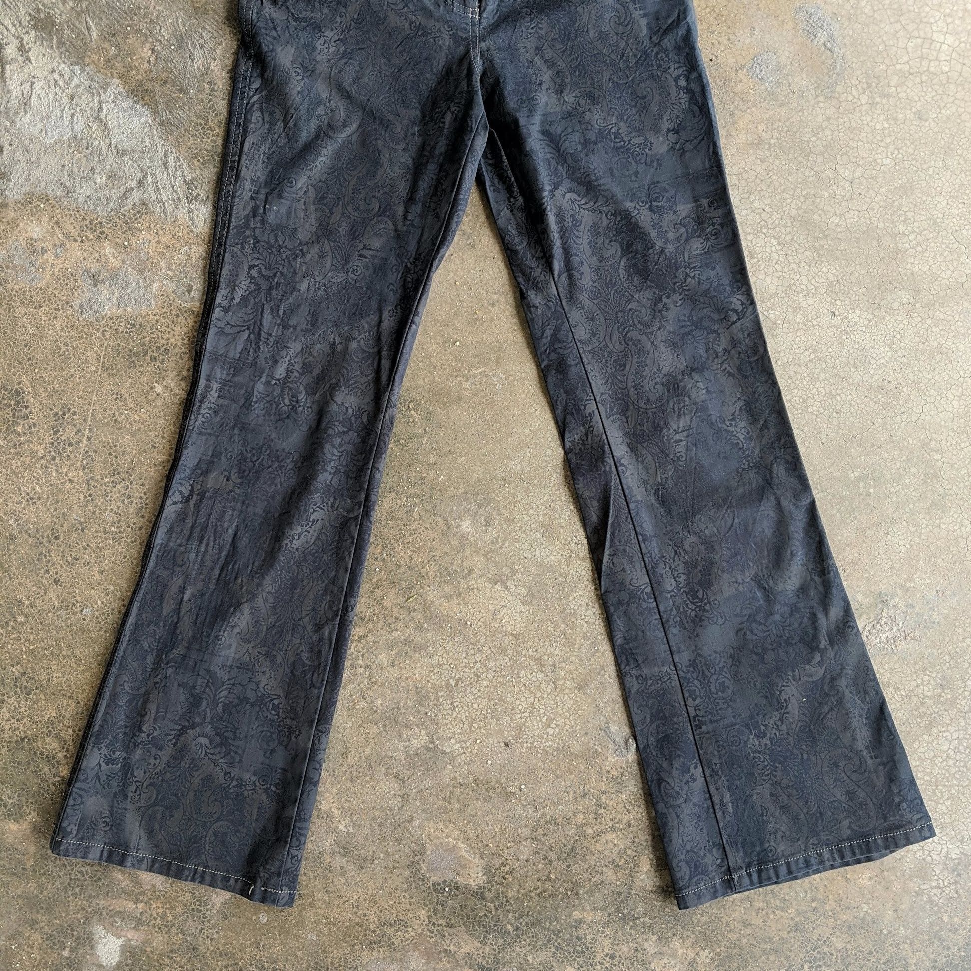 Japanese Brand Vintage Undici-Nove Flower Design Casual Boot Cut Pants Size 28" / US 6 / IT 42 - 3 Thumbnail