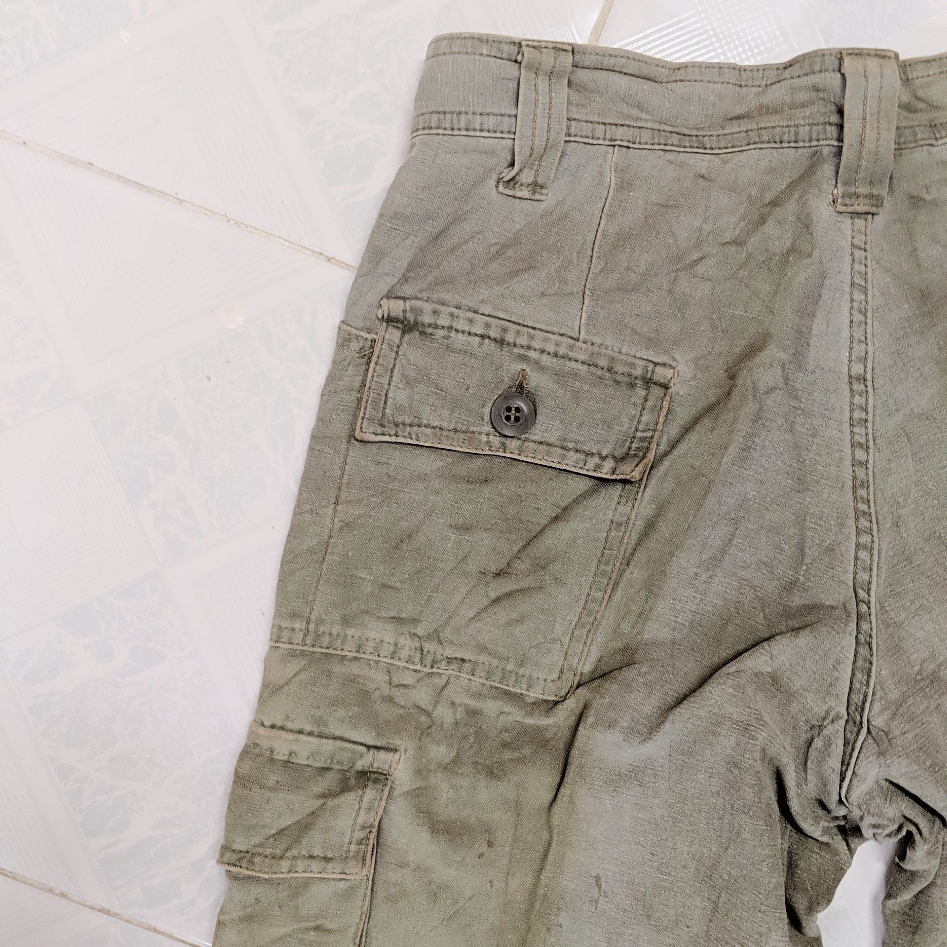 Japanese Brand Vintage Capitan Rusty Faded 7 Pockets Tactical Cargo Pants Size US 26 / EU 42 - 17 Thumbnail