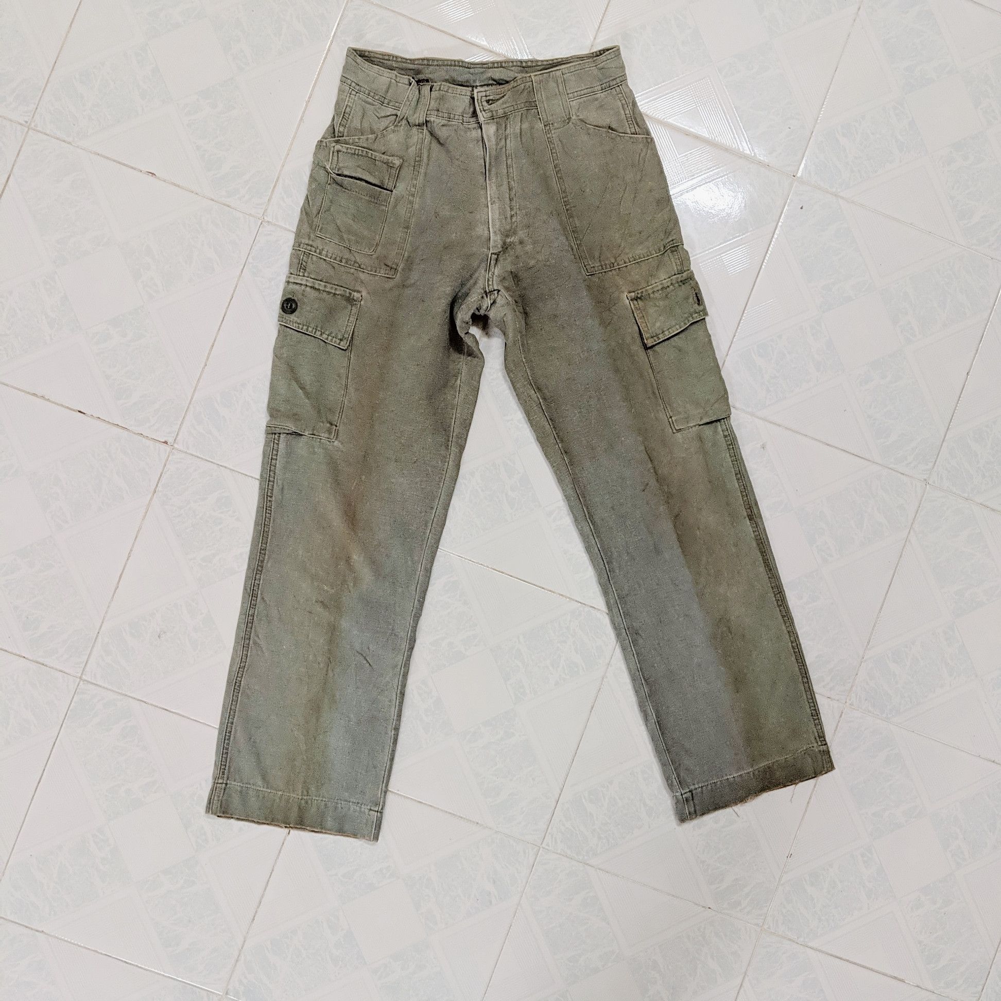 Japanese Brand Vintage Capitan Rusty Faded 7 Pockets Tactical Cargo Pants Size US 26 / EU 42 - 1 Thumbnail