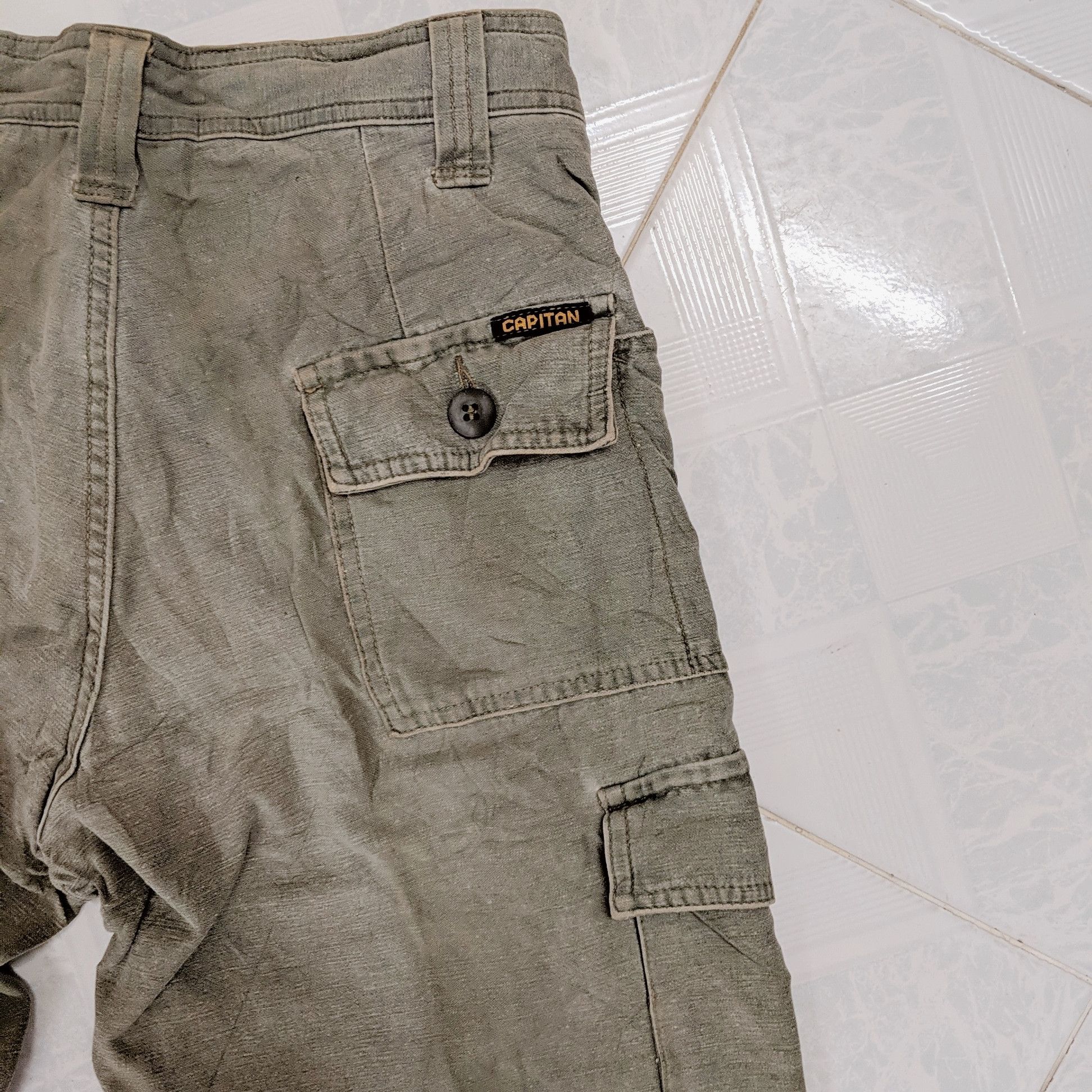 Japanese Brand Vintage Capitan Rusty Faded 7 Pockets Tactical Cargo Pants Size US 26 / EU 42 - 16 Thumbnail