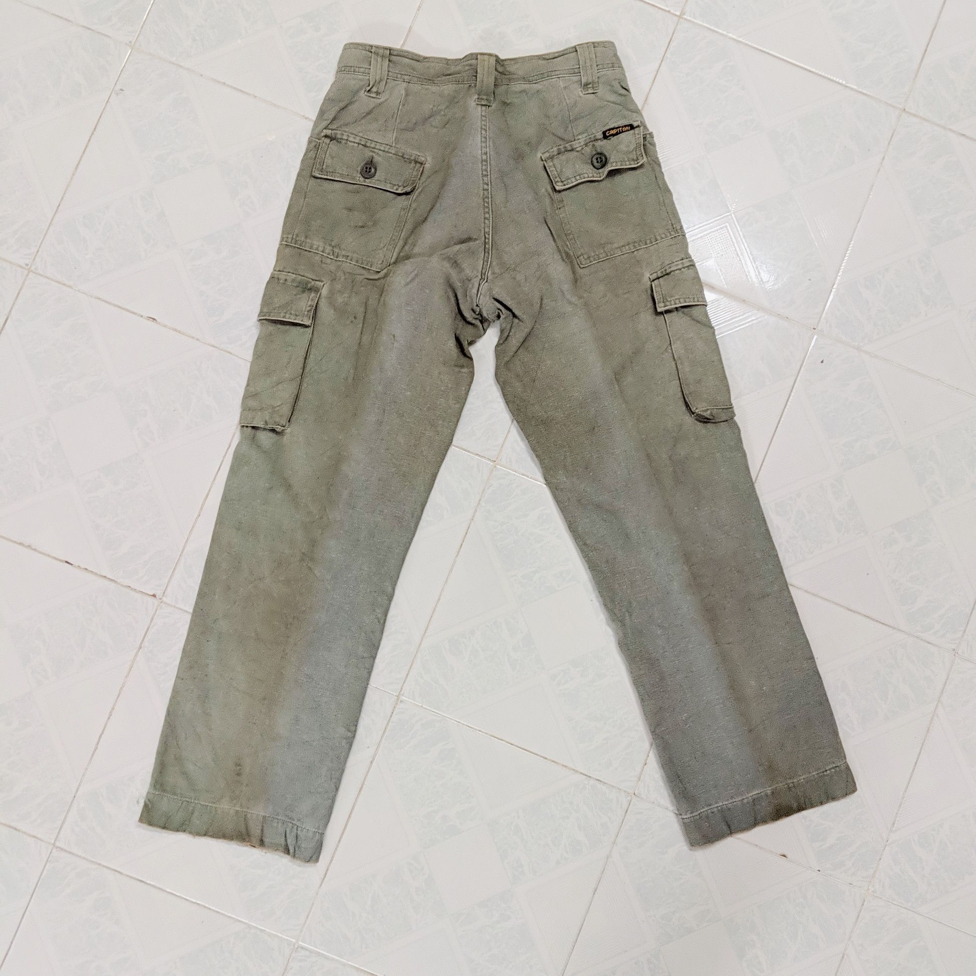 Japanese Brand Vintage Capitan Rusty Faded 7 Pockets Tactical Cargo Pants Size US 26 / EU 42 - 2 Thumbnail